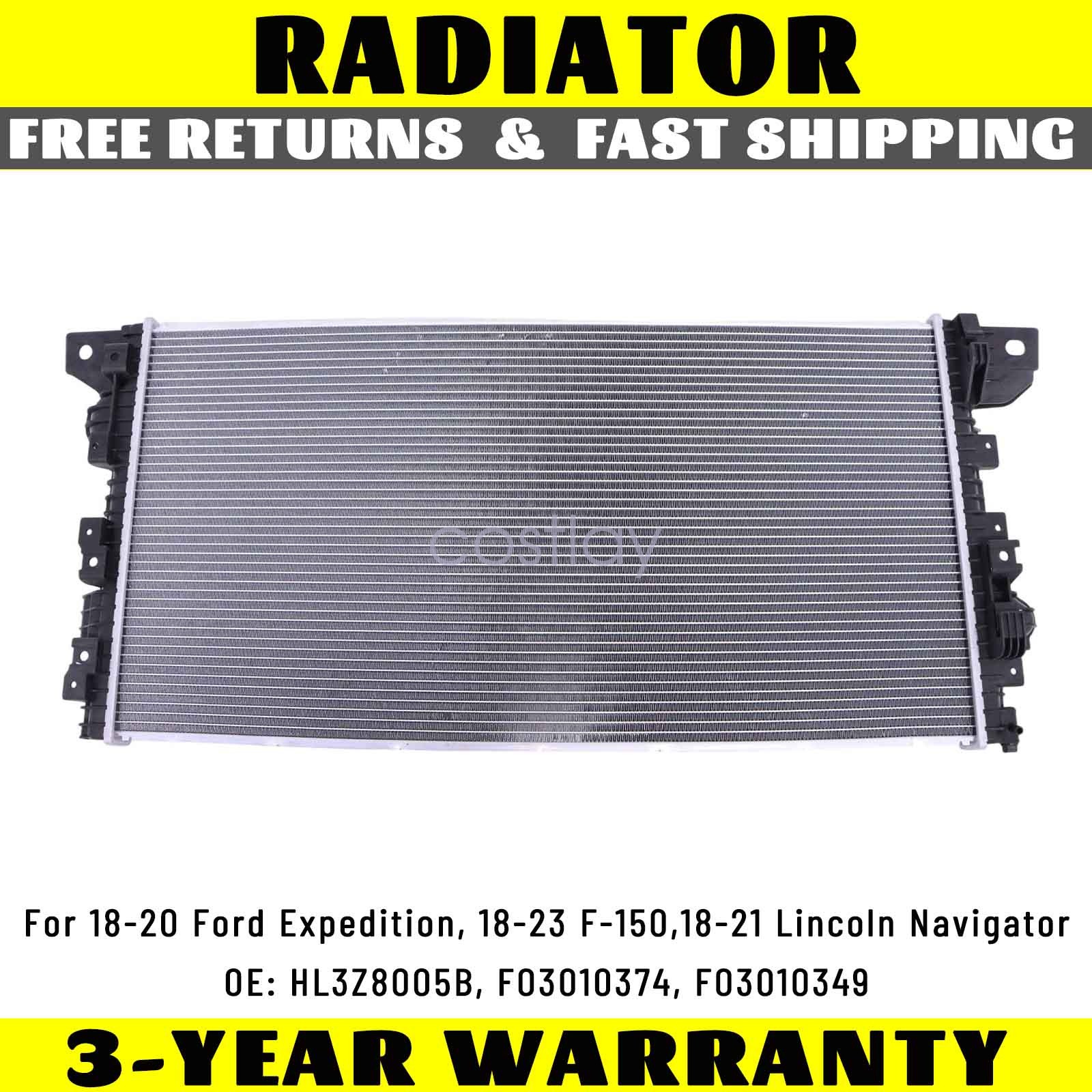 New Radiator For 2018-2020 Ford Expedition, 2018-2023 F-150,2018-2021 Navigator