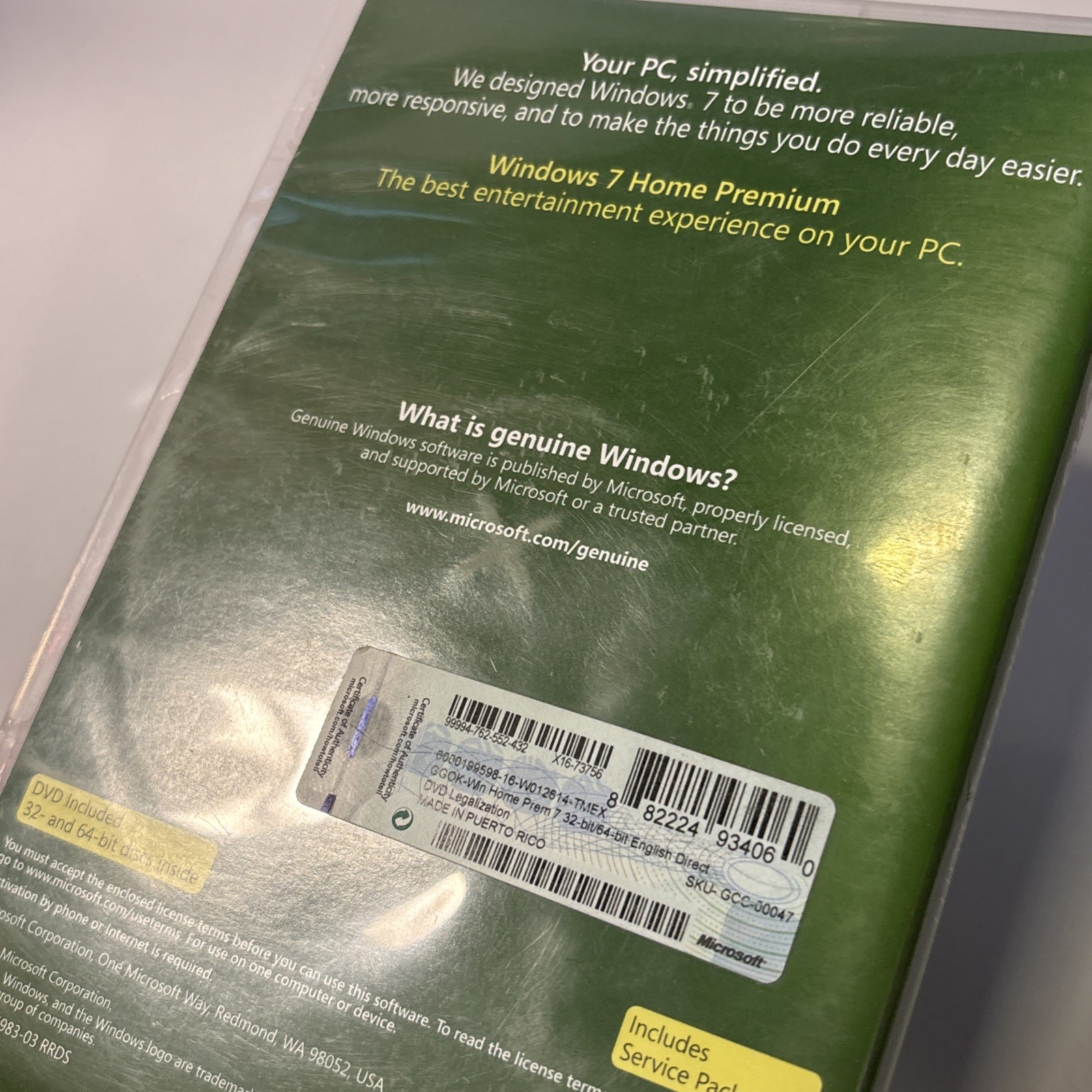 Microsoft Windows 7 Home Premium Upgrade 2 Discs 32 And 64 Bit Good Condition
