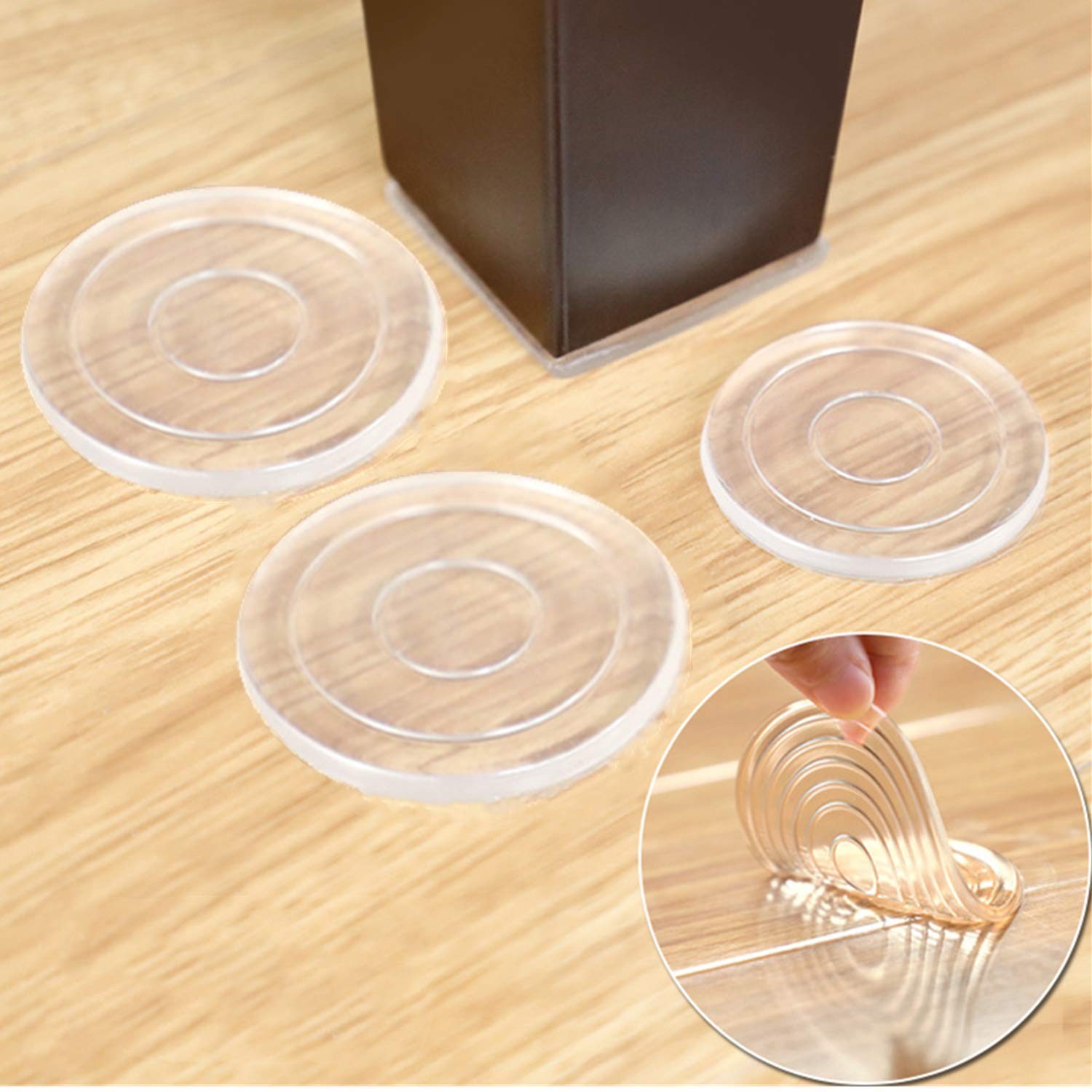 Non Slip Furniture Pads - 8 pcs 3” Furniture Grippers SelfAdhesive Silicone F...