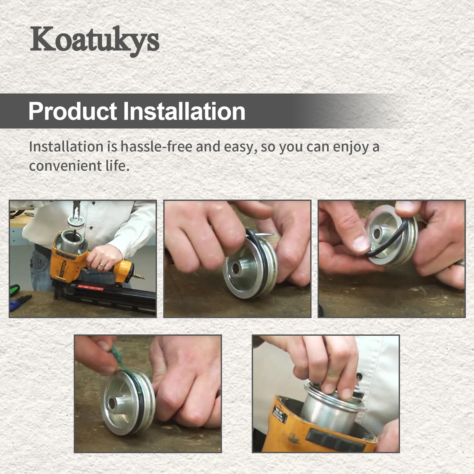 Koatukys 876-174 876174 Piston O-Ring Replacement for Hitachi NV45AA Black