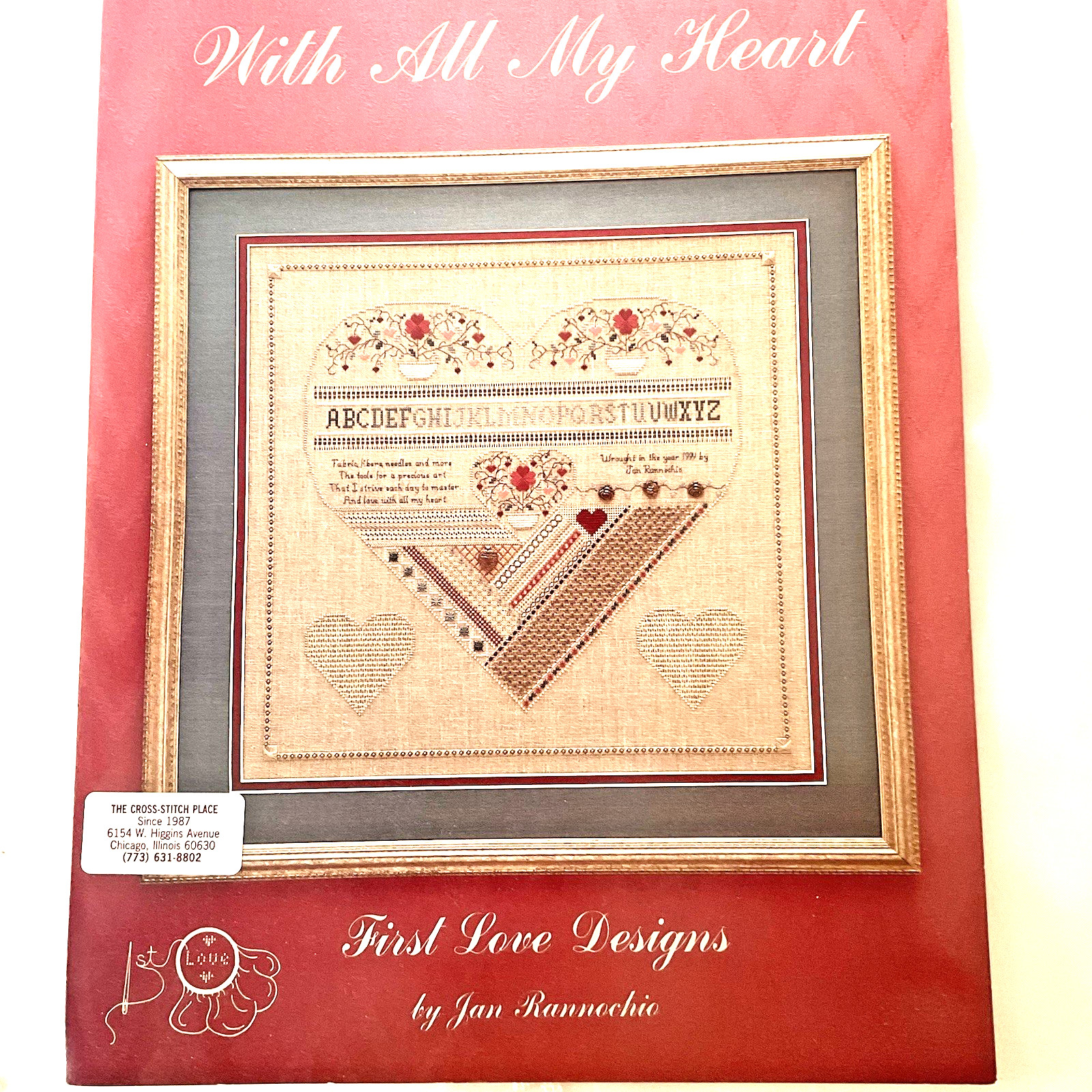 First Love Designs With All my Heart by Jan Rannochio 1996 Cross Stitch New