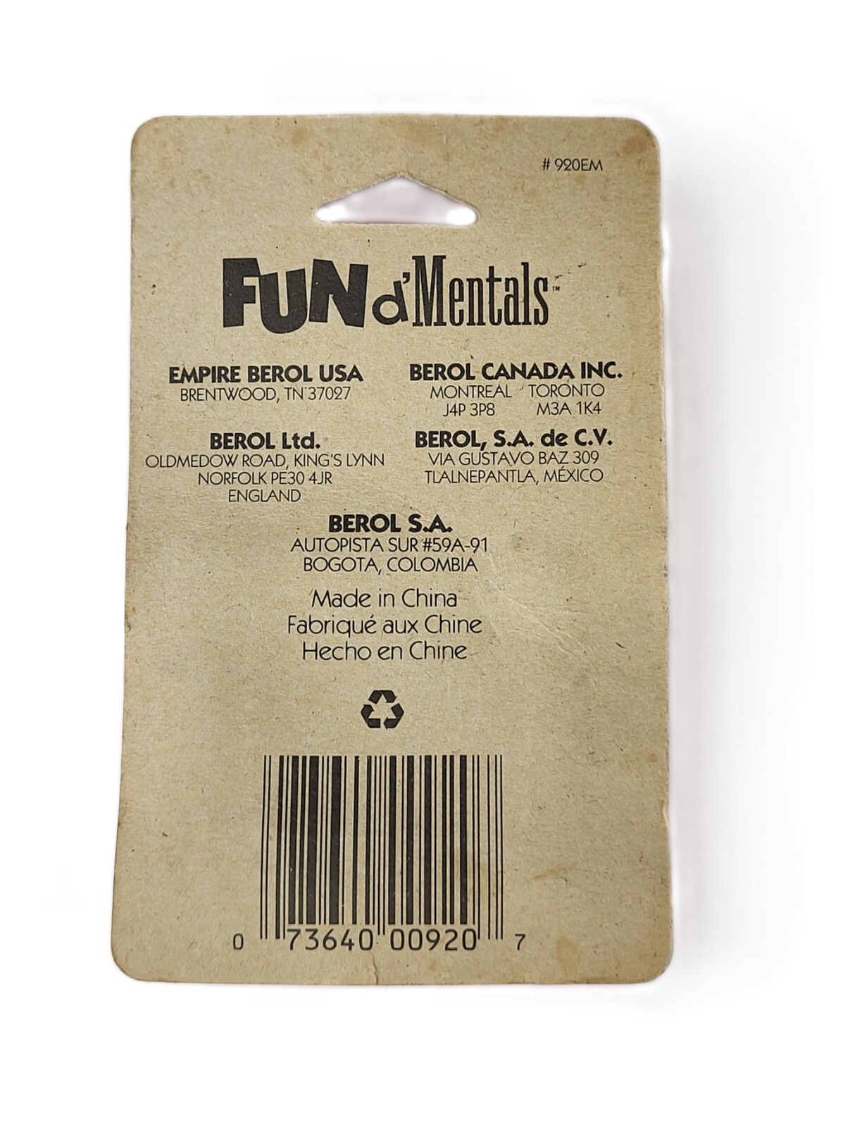 Vintage FUNd'Mentals Pencil Sharpener Empire Berol Made in USA Sealed