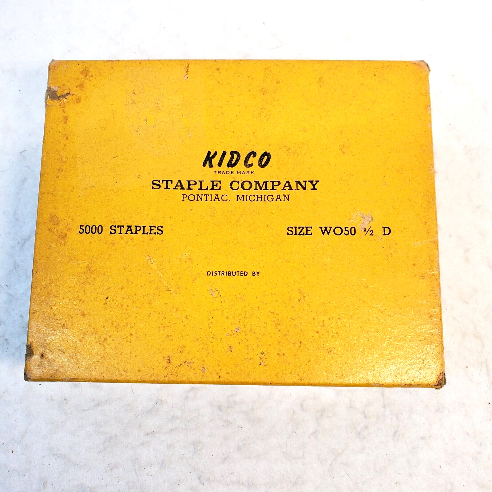 Vintage Rare KIDCO Staple Company Staples WO50 1/2 D - Box of 5000