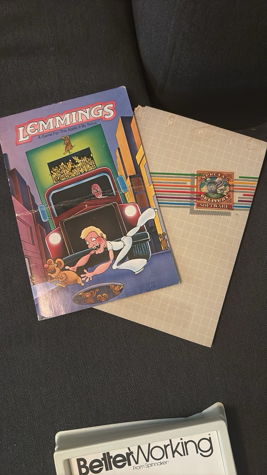 Apple II Software & Manual lot - DOS 3.3; Better Working; Choplifter! - UNTESTED