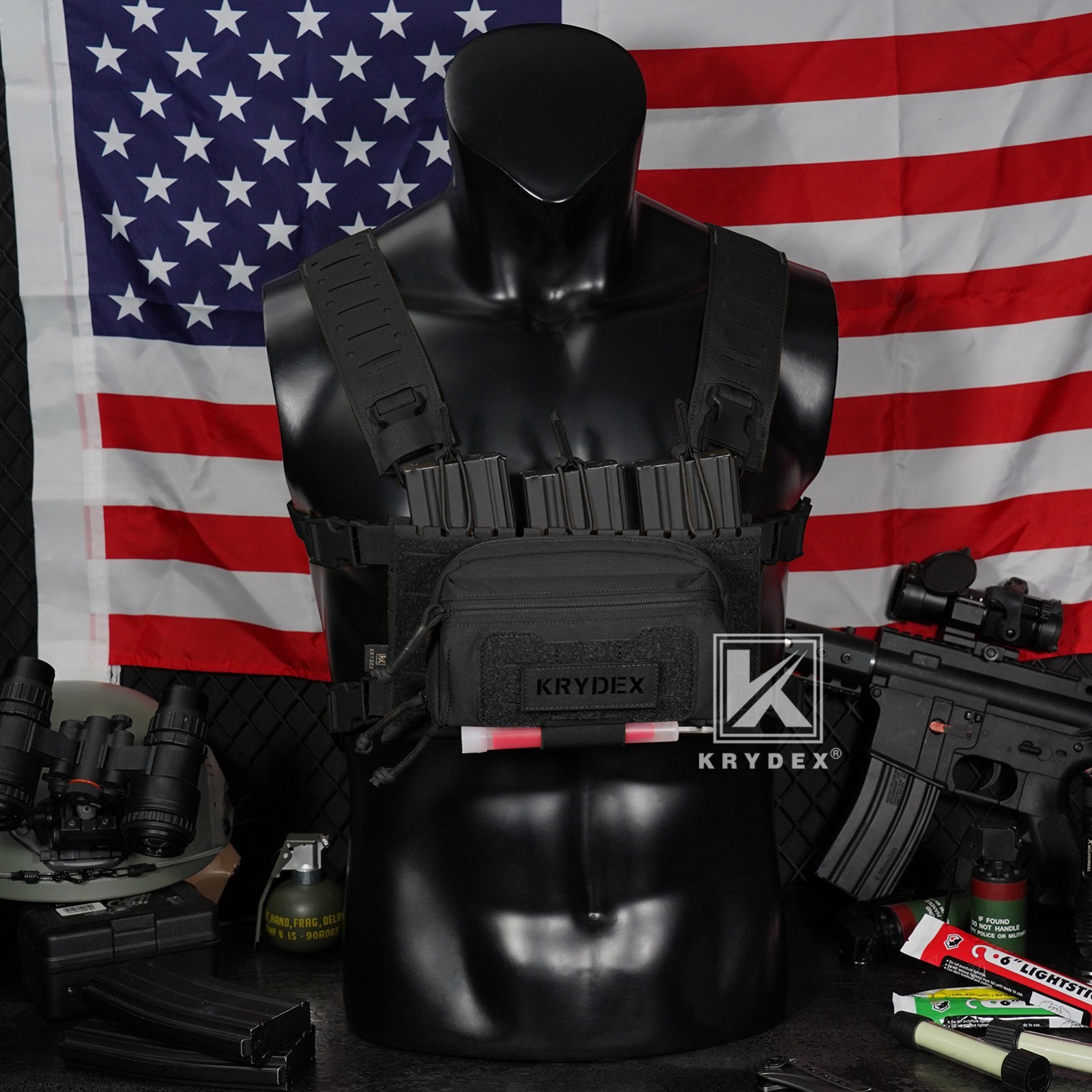KRYDEX Tactical Modular Utility GP Pouch MOLLE Back Front Pocket Panel Small BK