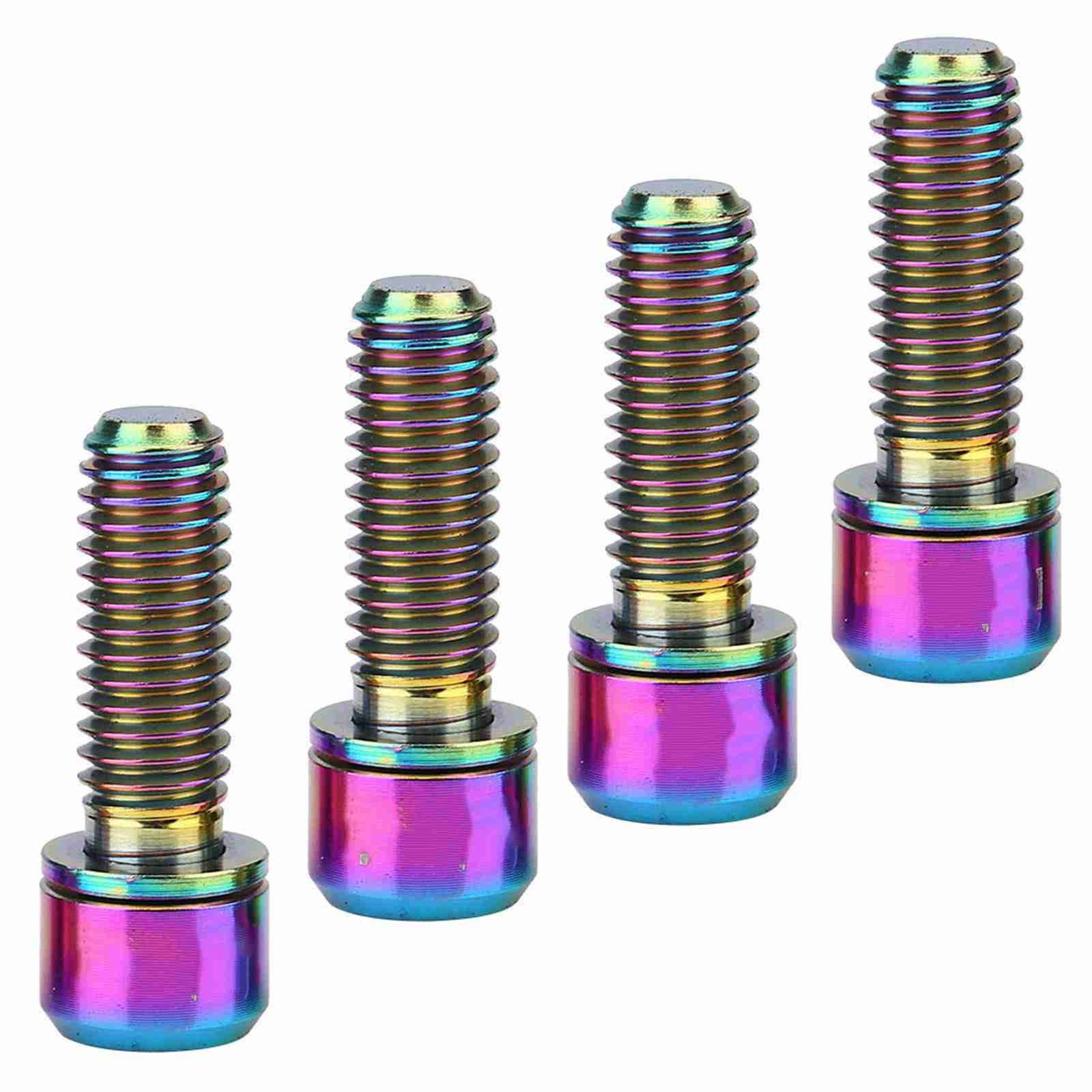 4Pcs M6x18mm Bike Disc Brake Clamp Bolt Fixed Screw With Gasket (Multicolor)