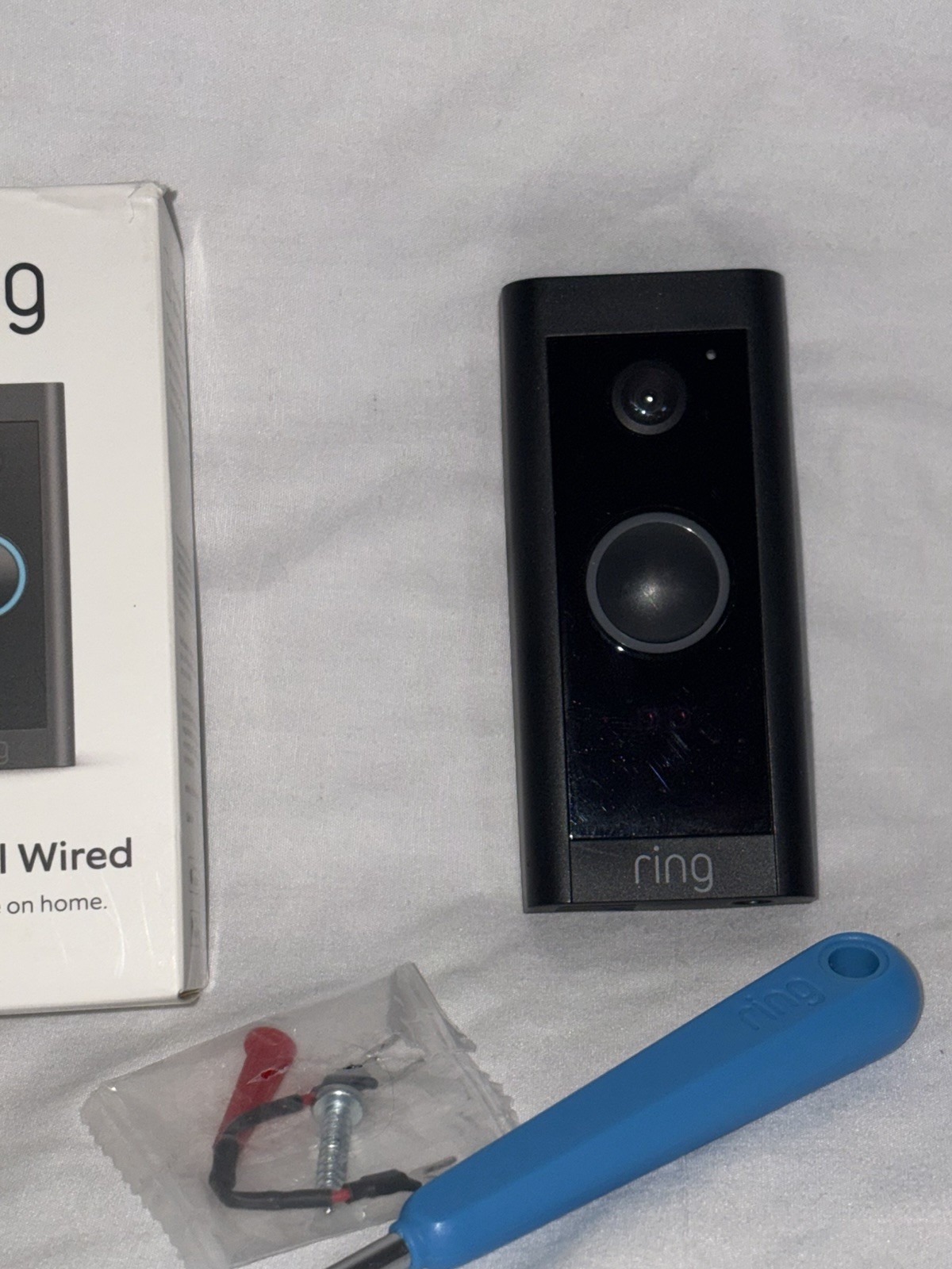 Ring Doorbell Wired Video Doorbell Wi-Fi Motion Activated Black w/ Install Tool