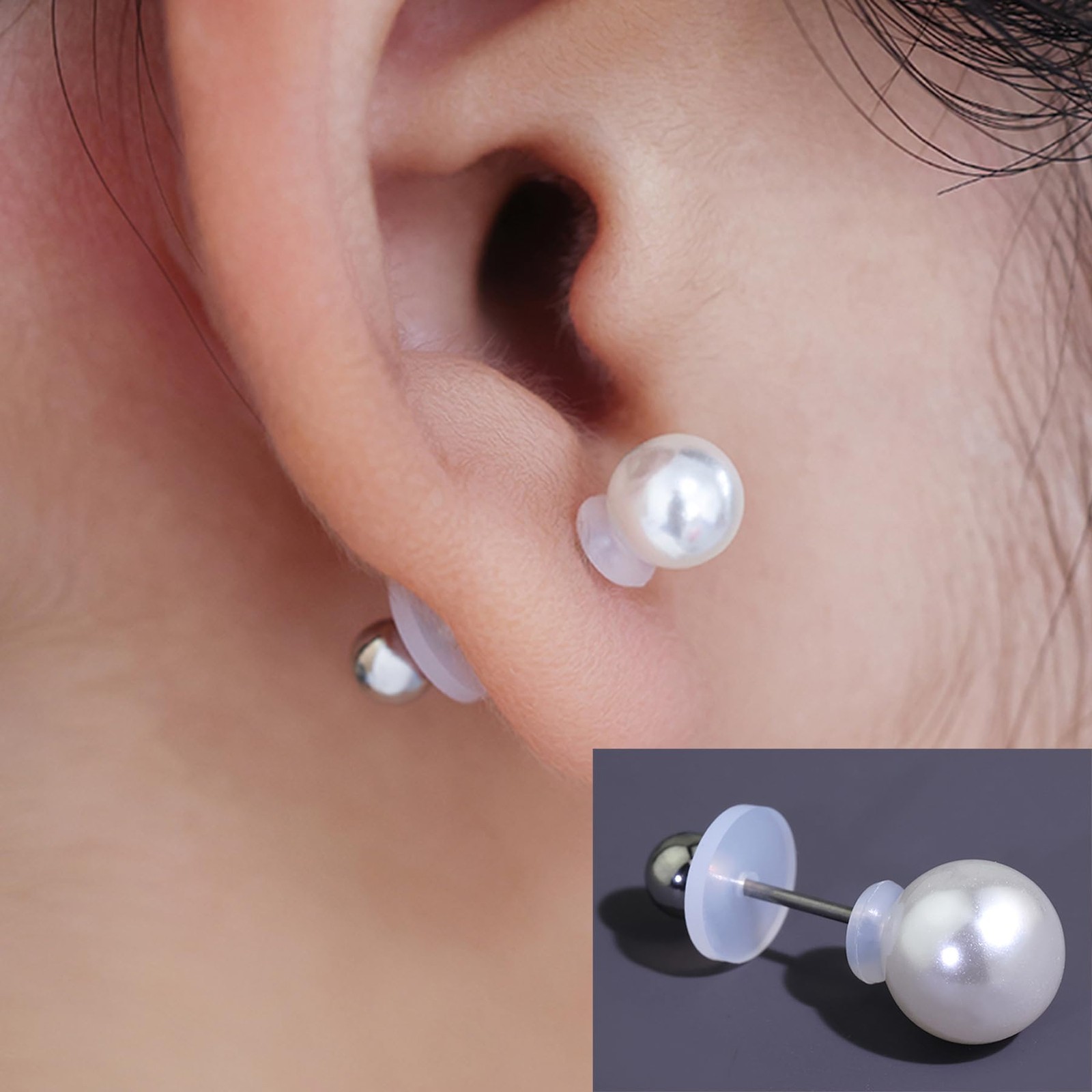 50~100Pcs Silicone Earring Backs Stopper for Piercings, Clear Discs Stabilize...