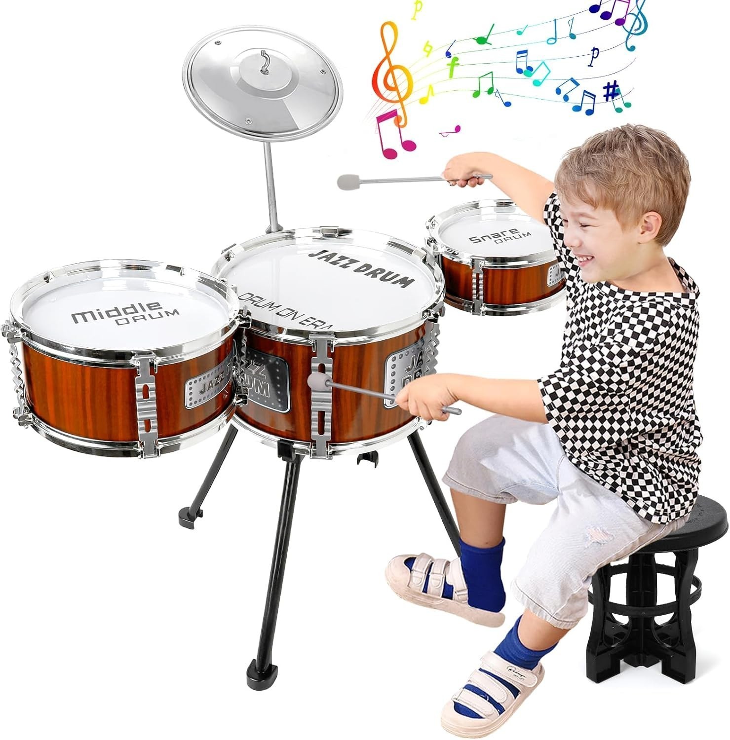 Kids Drum Set Music Toy Drum Set Toddlers Ages 3-5 Jazz Drums Kit