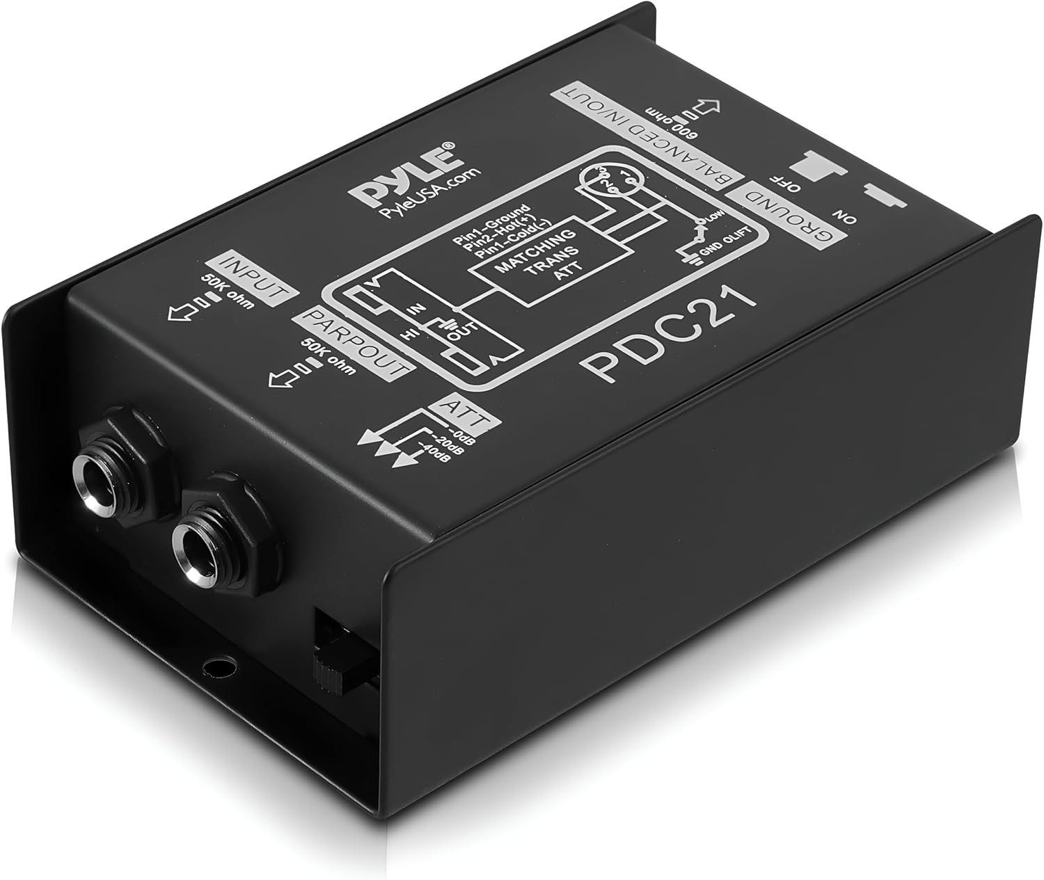 Premium Direct Injection Audio Box - 2.36" X 4.09" Passive DI Unit Hum Eliminato