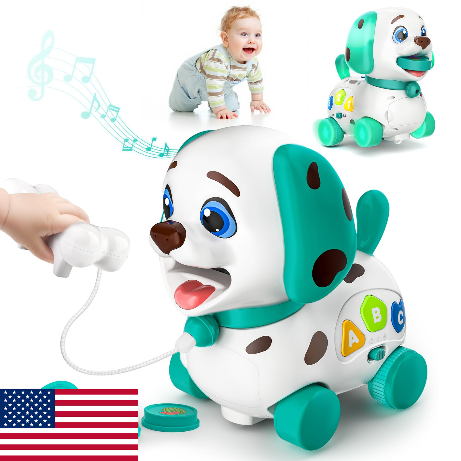 Baby Musical Bilingual Puppy Toy Gift for 6-18 Month Boys Girls - Learning & Edu