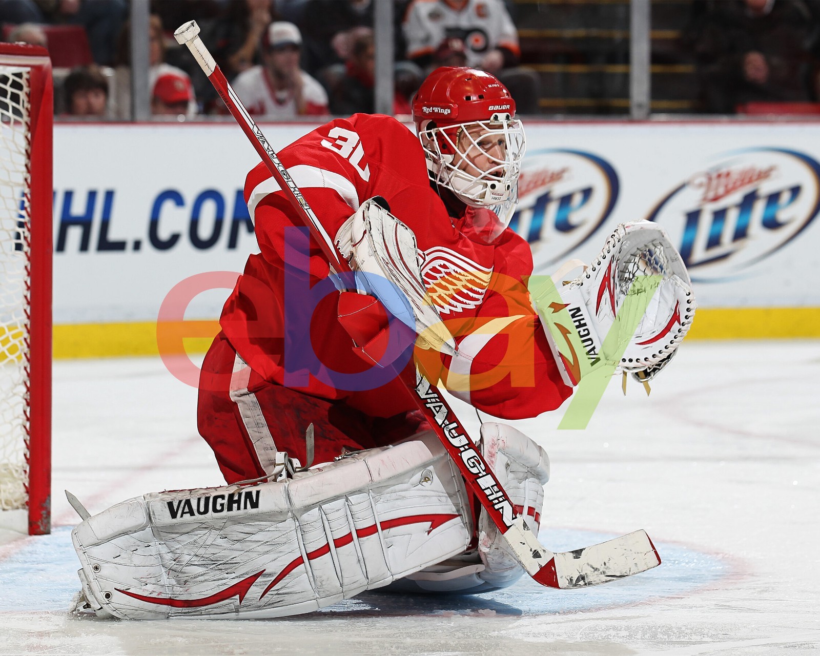 Chris Osgood Making a Save Detroit Red Wings 8x10 NHL Hockey Photo