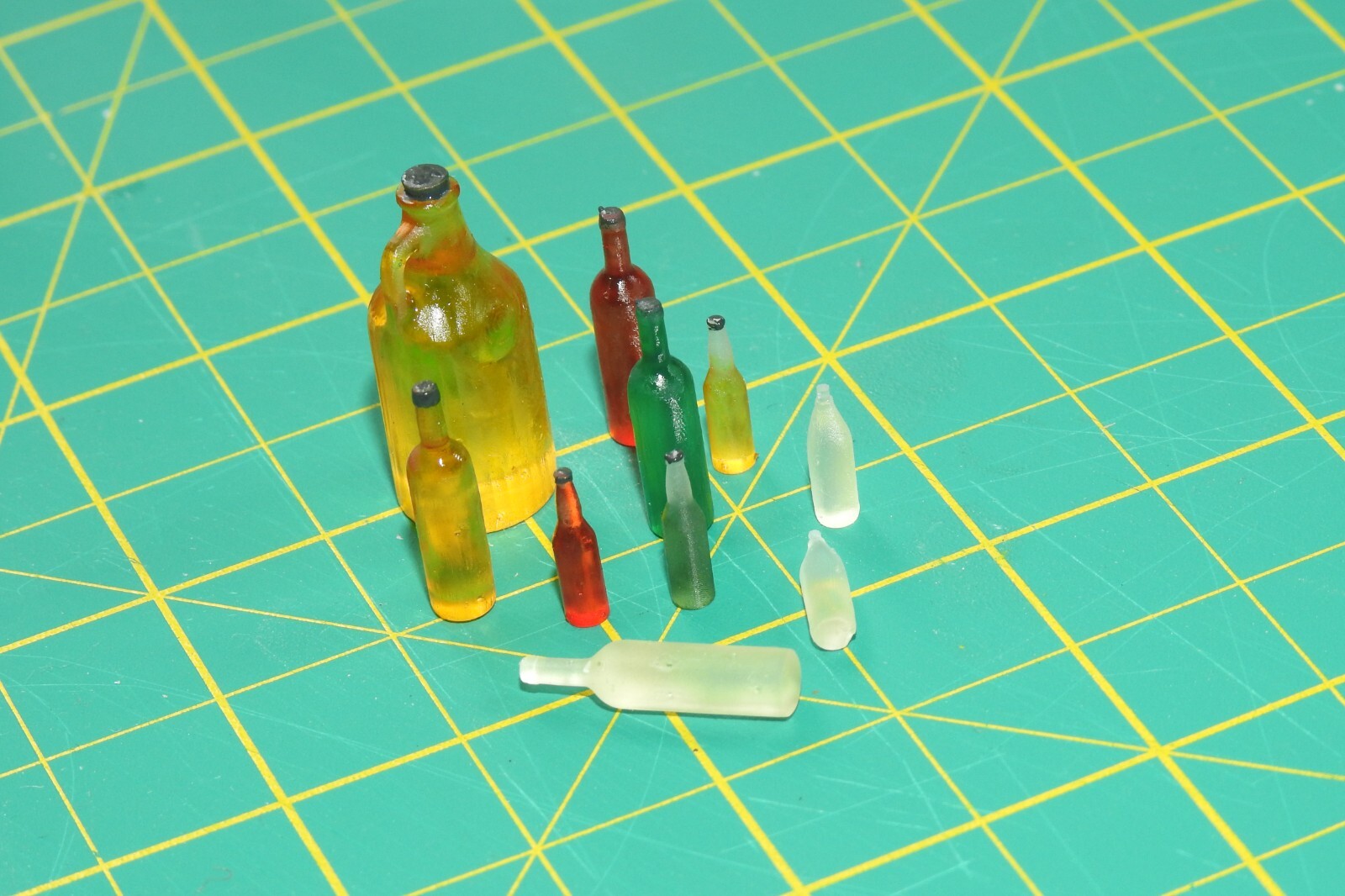 1/16 Scale Beer Soda Wine Bottles Clear Model Accessory  Set 1:16 Armor