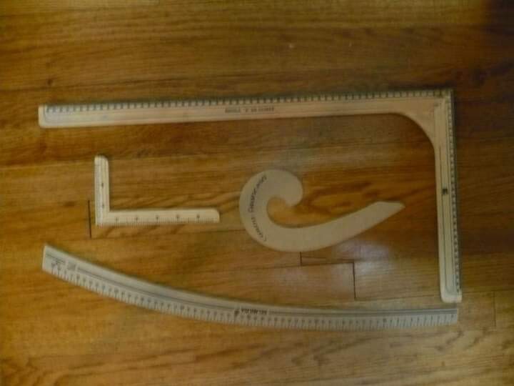 Reglas De Corte Y Confección  Curva Reglas De 4 Diseño Madera