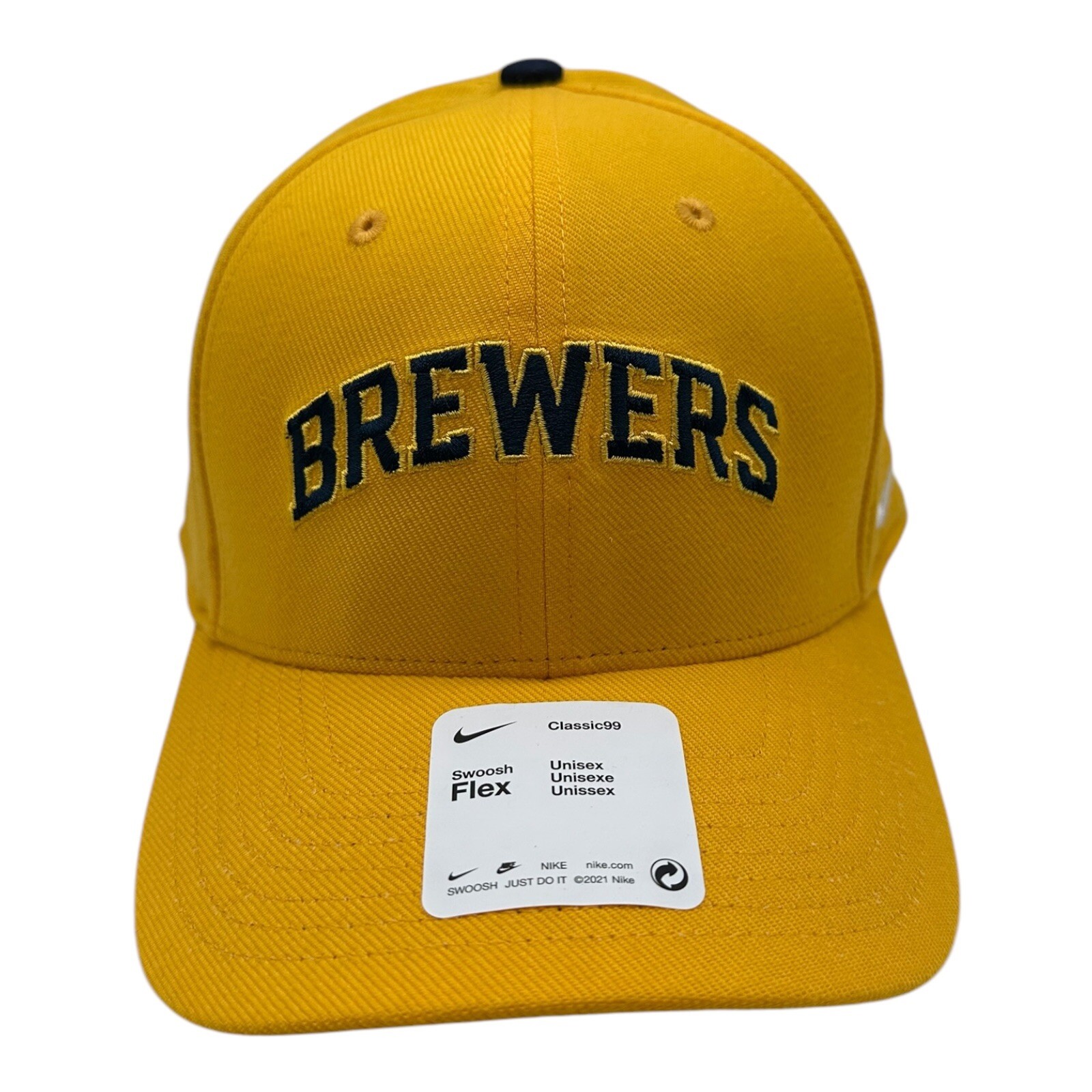 Nike Classic99 Milwaukee Brewers Hat Cap Flex Fit Yellow MLB Baseball OSFM