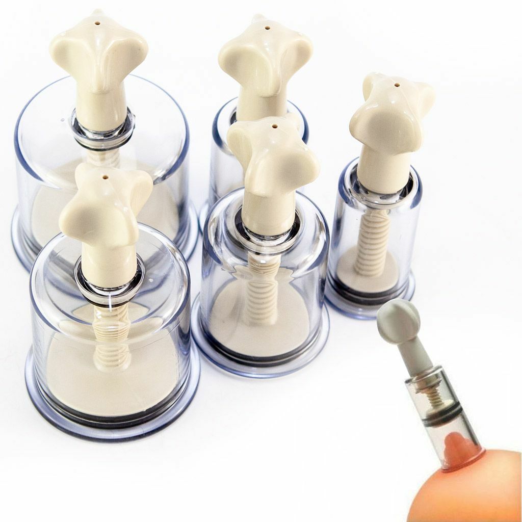 1-2PCS Vacuum Twist Rotary Cupping Set Nipple Sucker Enlargement NO-Pump Suction