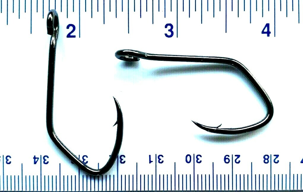 100 Matzuo 150010 Black Chrome Sickle Siwash Open Eye fish hooks size 3/0