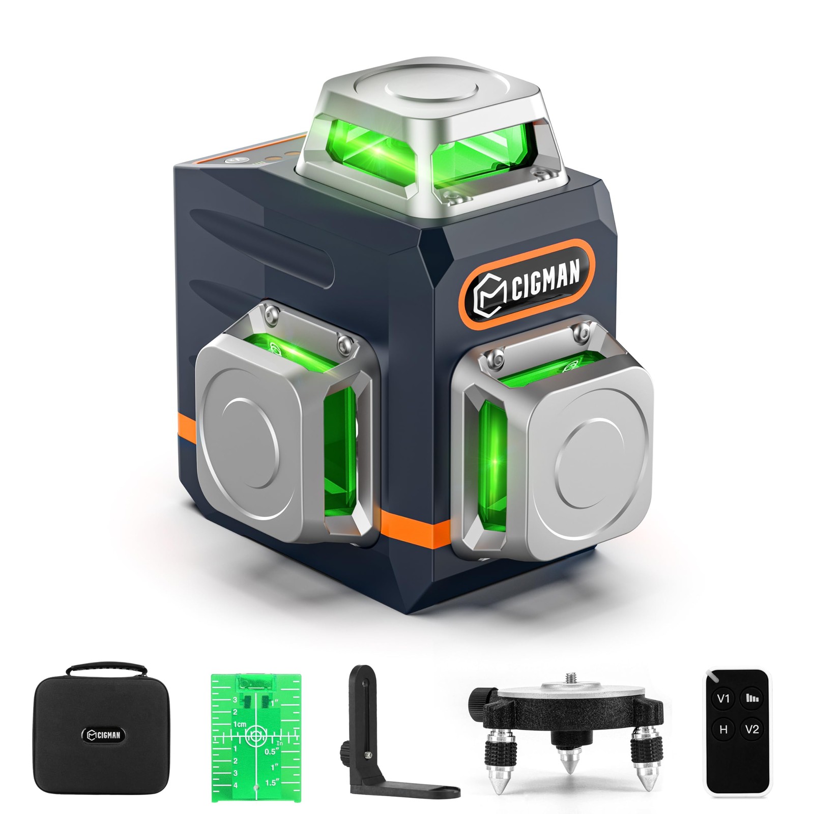 Laser Level Self Leveling 3x360° 3D Green Cross Line for Construction and Pic...