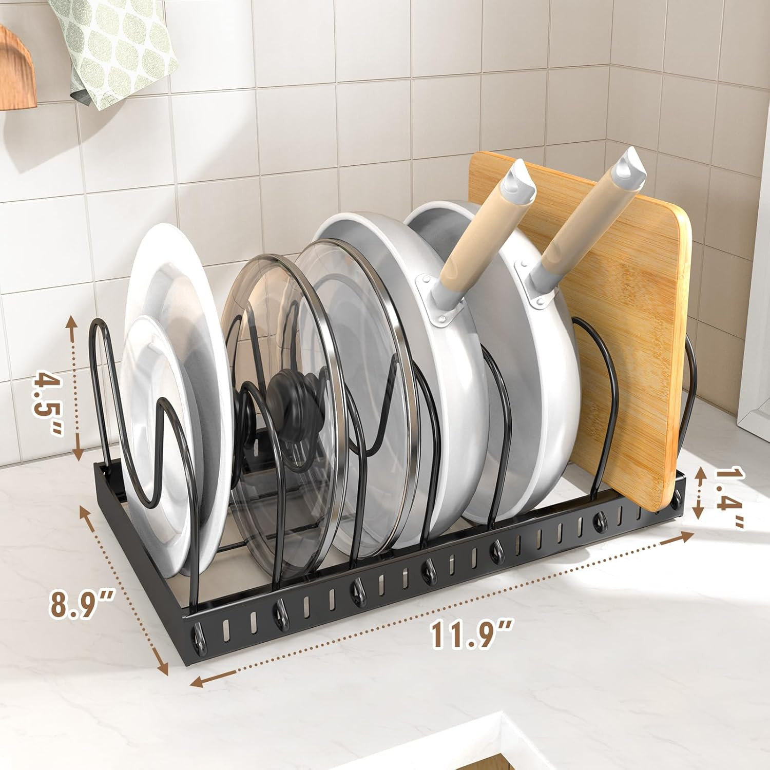 2PACK Pot Lid Organizers inside Cabinet for Kitchen, Pots and Pans Organizer und