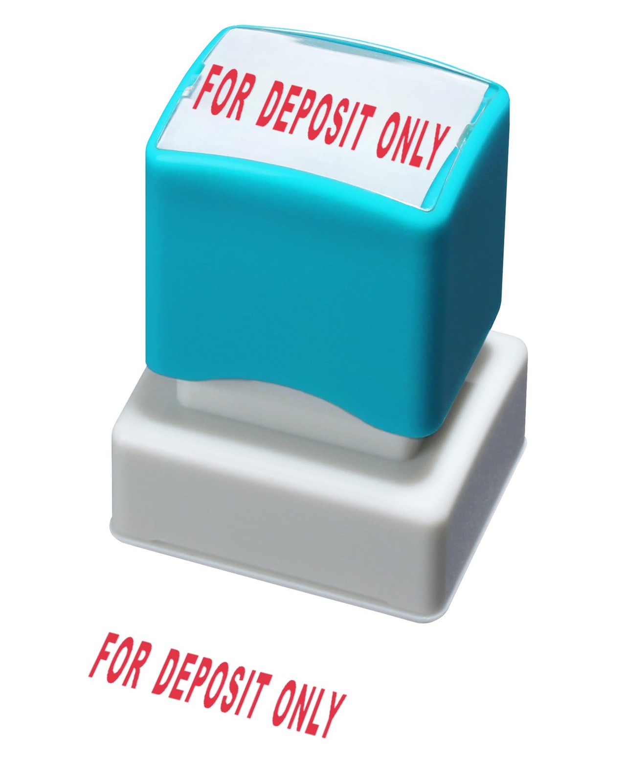 For Deposit Only StampSelf-Inking Rubber Office Stamp Red Ink Medium Message