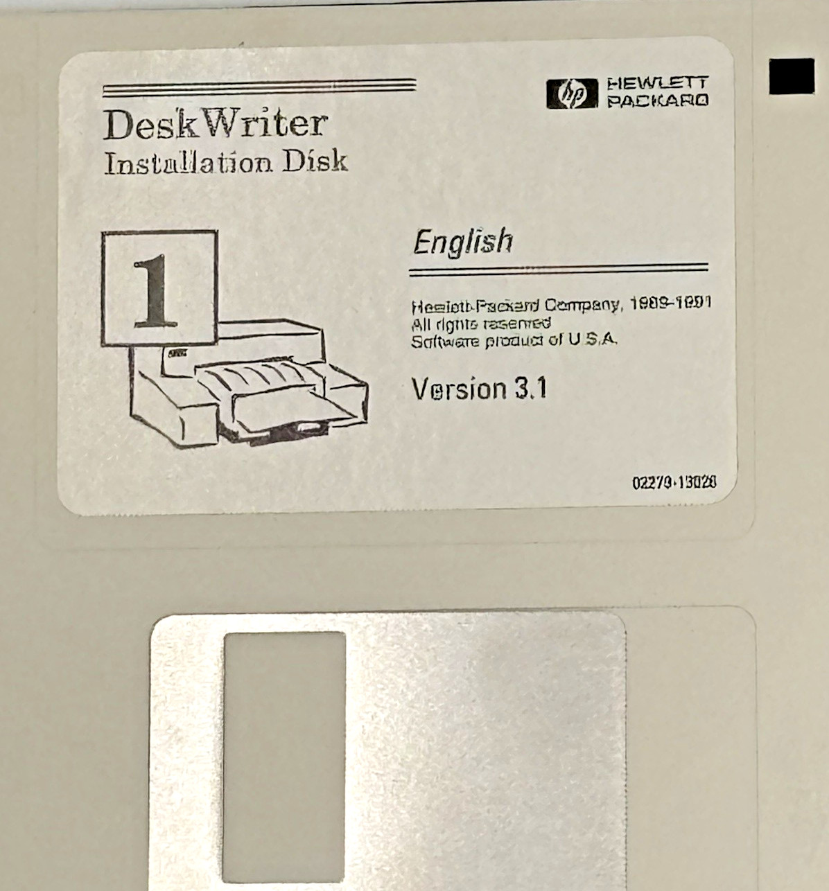 Vintage HP Desk Writer Installation Disk Set of 3 3.5 inch Floppy Disk