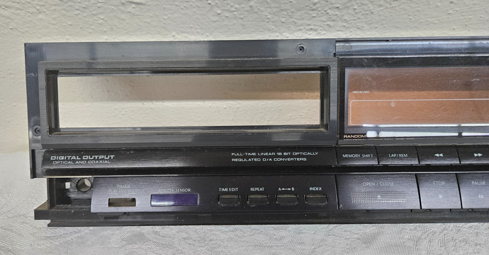 ONKYO DX-5500 Compact Disc Player FACEPLATE w Buttons Assembly