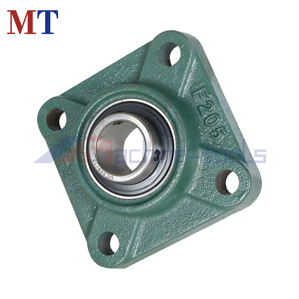 2 Pack UCF205-16 Solid Base Pillow Block Flange Mounted Bearing 1" Bore 4 Bolt