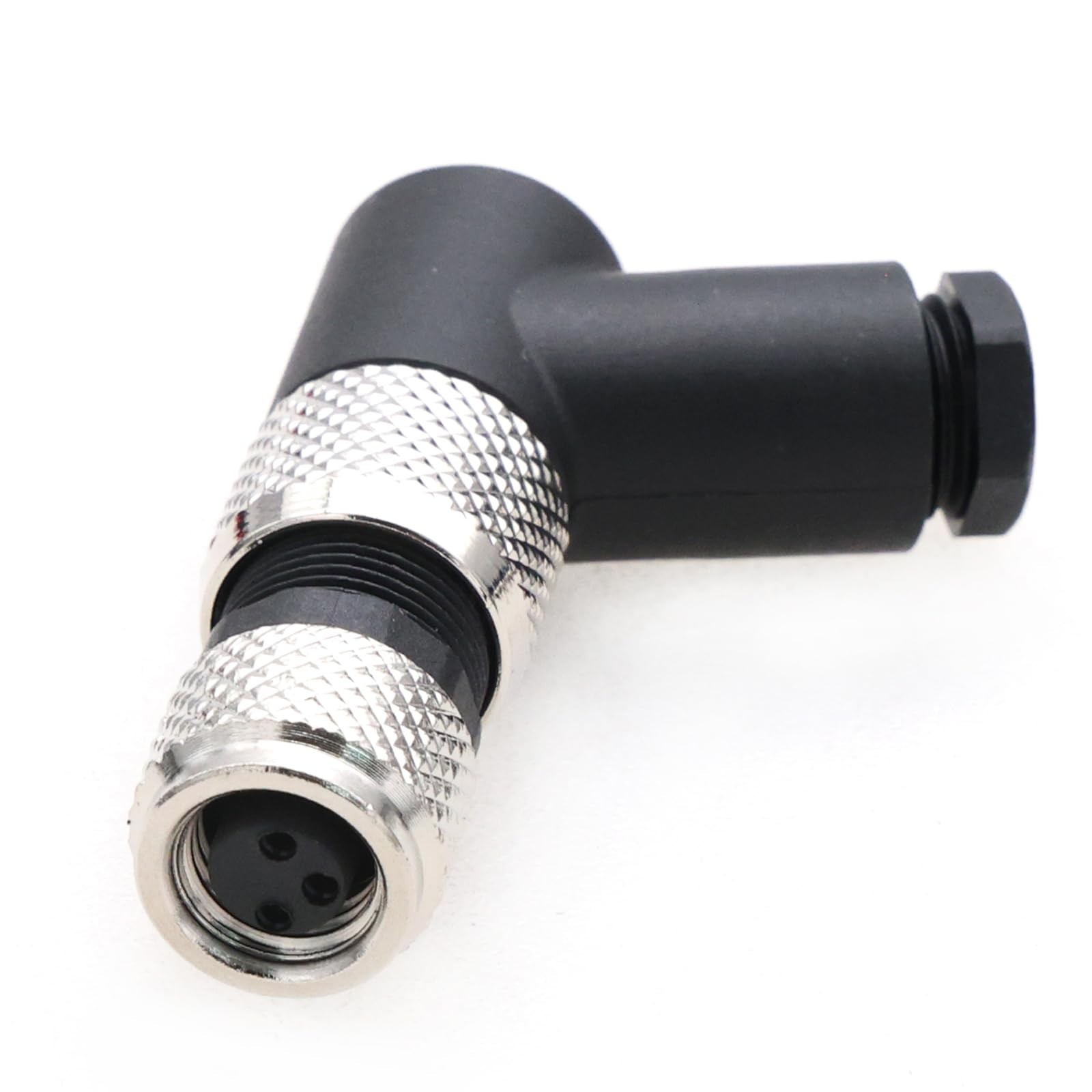 M8 Right Angle 3 Pin Female A Code Plug Industrial Circular Sensor Connector ...