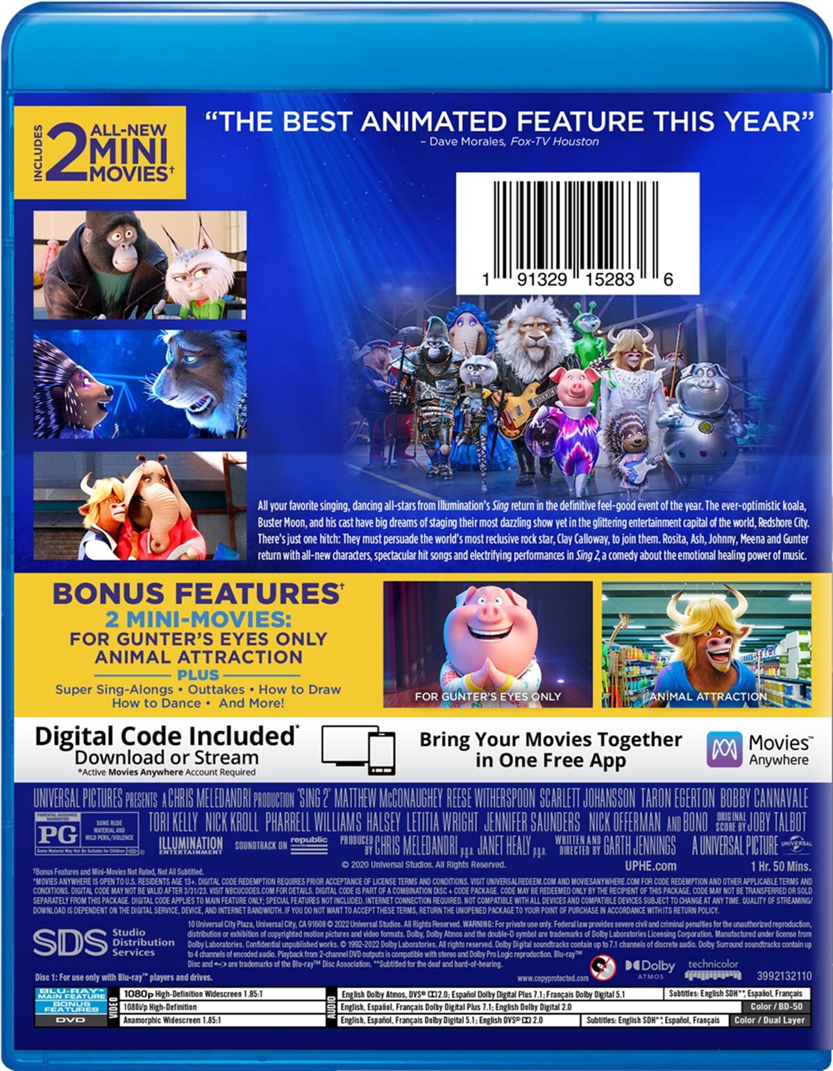 Sing 2 Blu-ray Matthew McConaughey NEW
