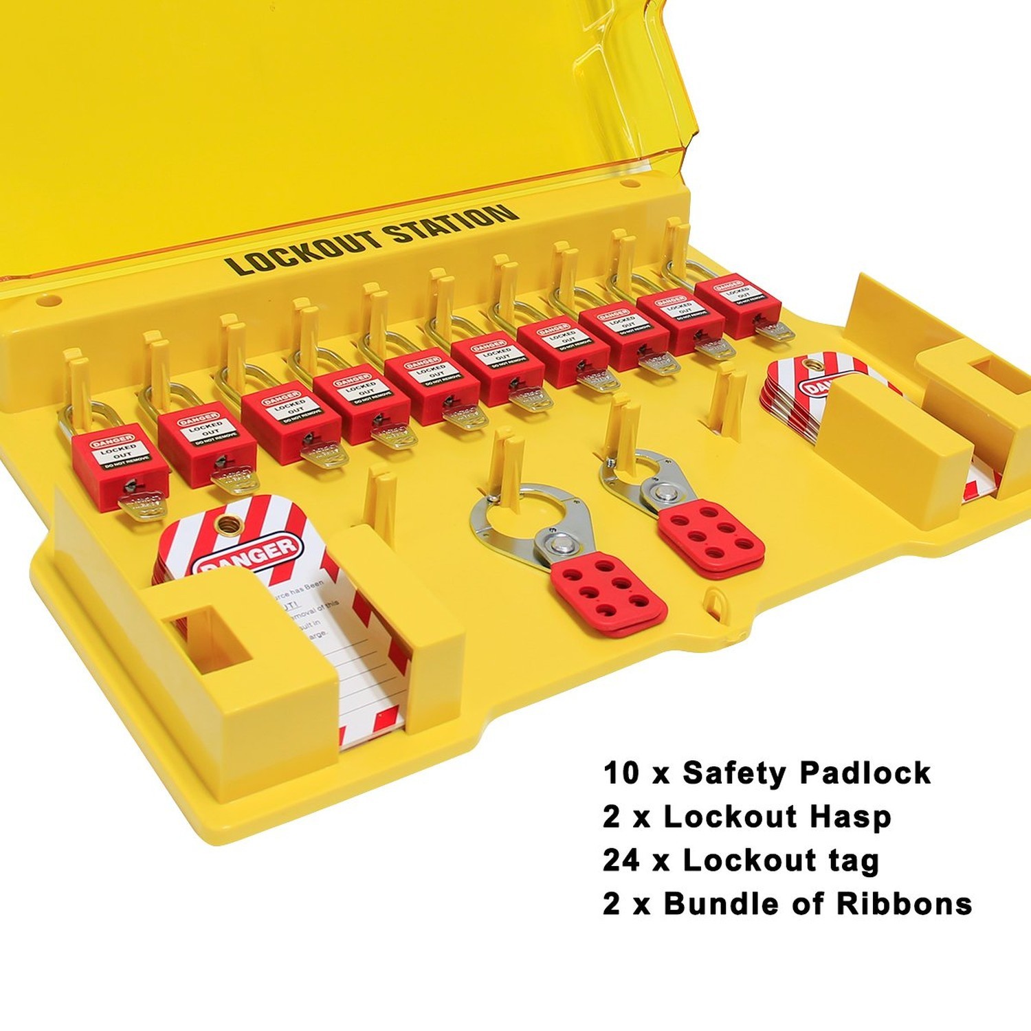 Wisamic Lockout Tagout Station with Cover, Includes 10 Key Different Padlocks...