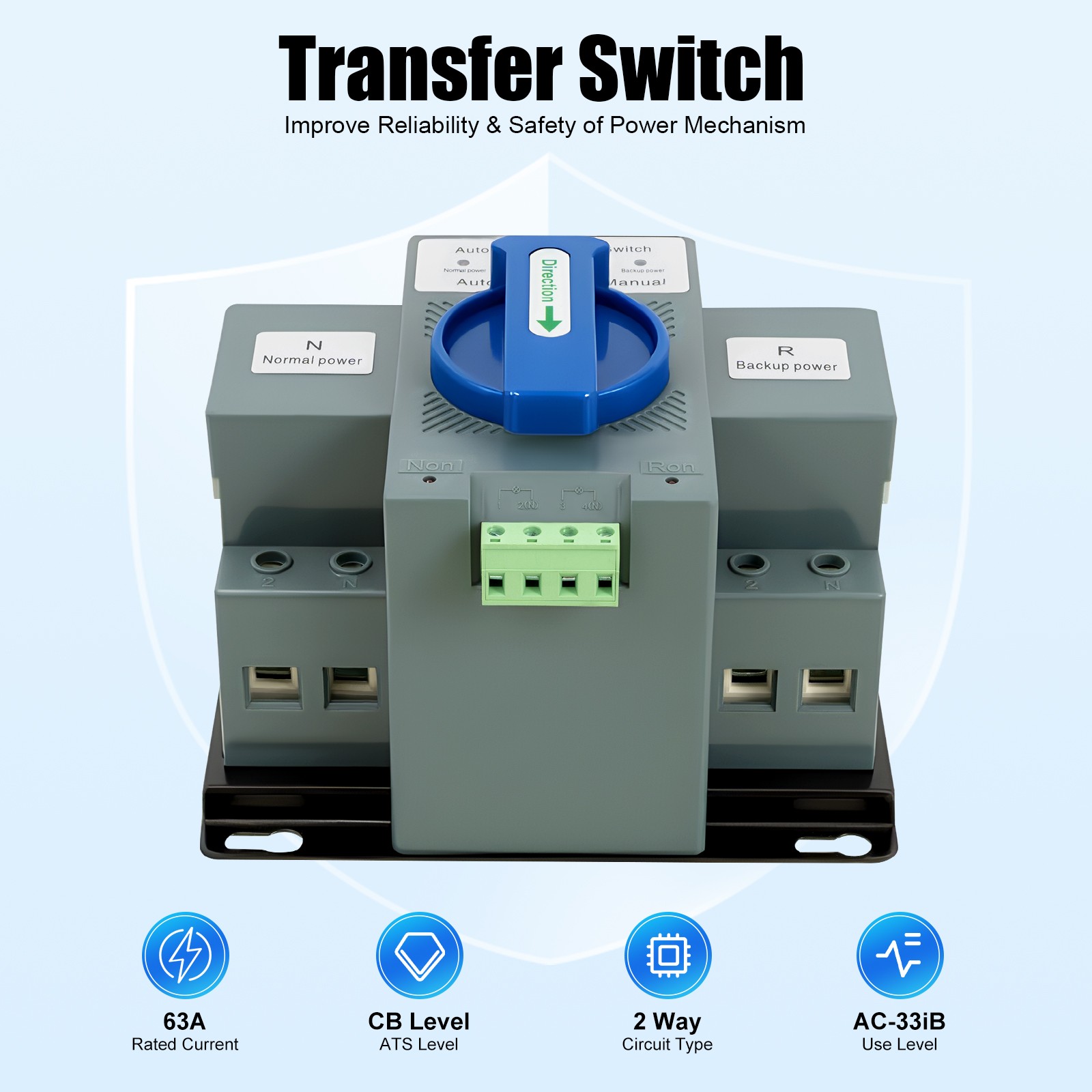 Double Power Automatic Change-over Switch Transfer Switch Changeover Switch 110V