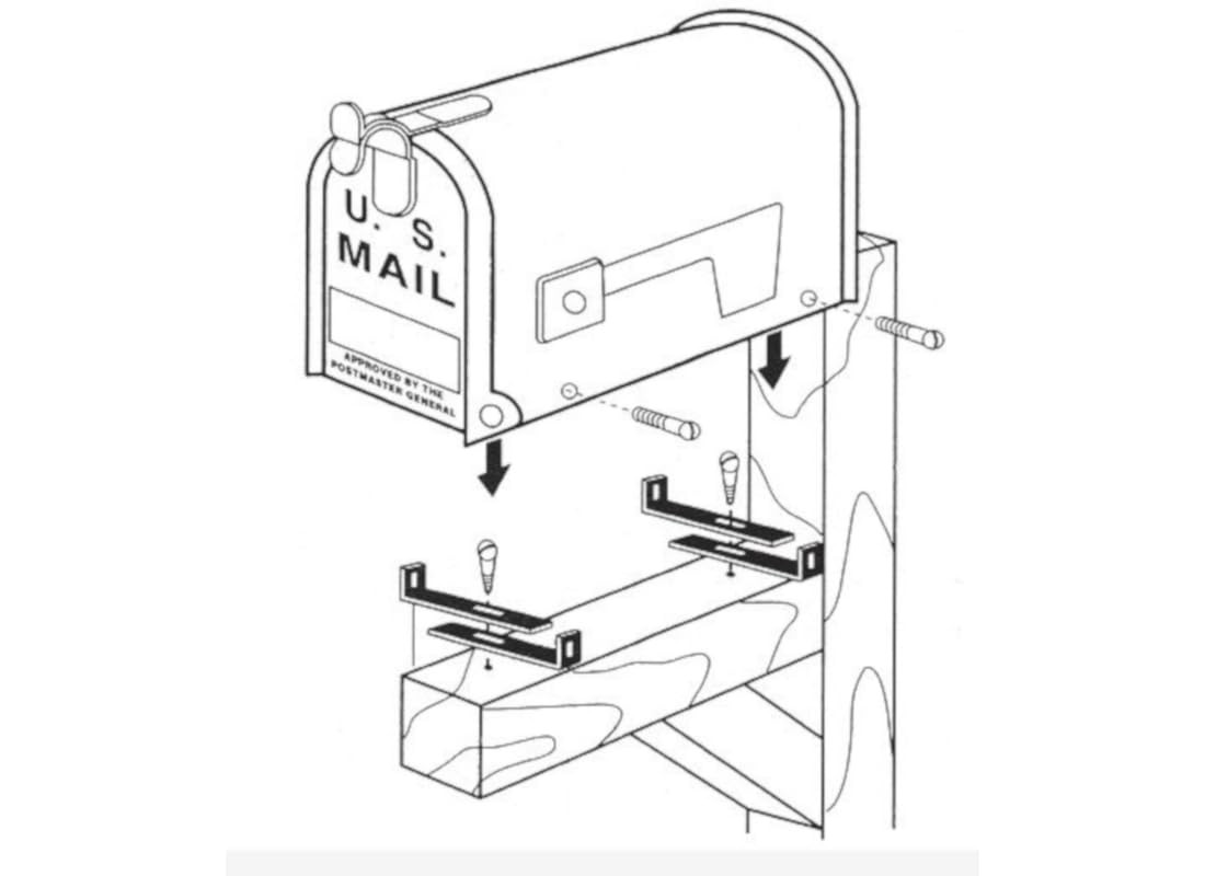 MB100000 Galvanized Steel Mailbox Mounting Bracket Universal Base Adapter