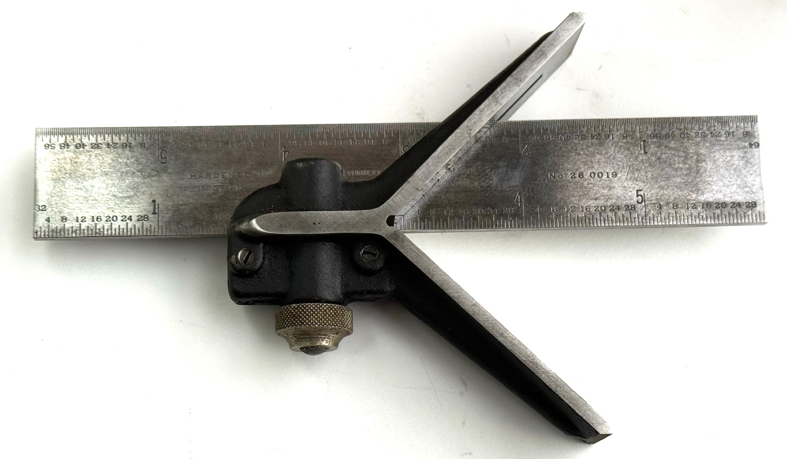 Vintage 6" Combination Square SCHERR TUMICO HARDENED 16 Grad No.26 0019 / USED