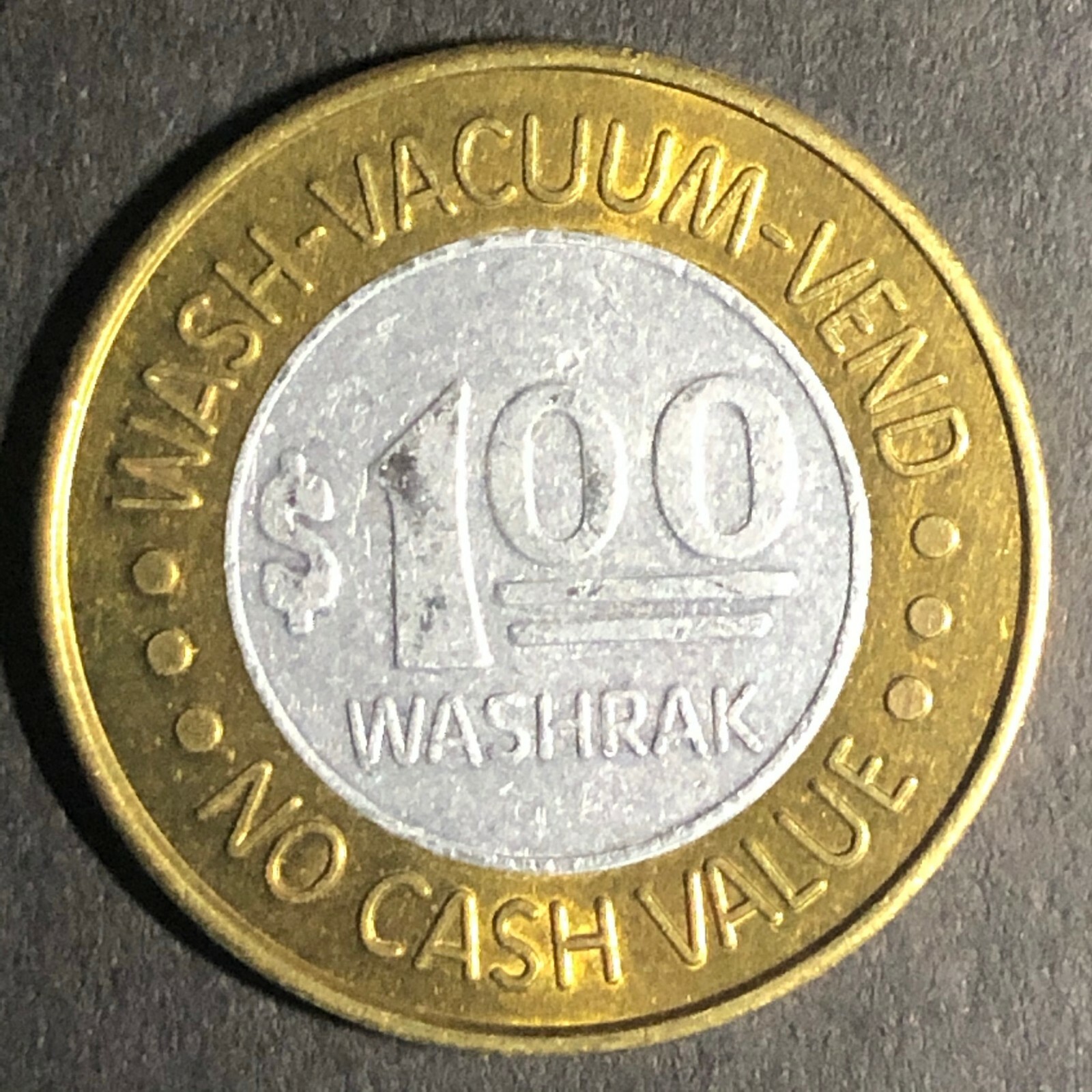 25mm Vintage Washrak Bimetallic / Encased Brass / Aluminum Token - Fauver Coll.