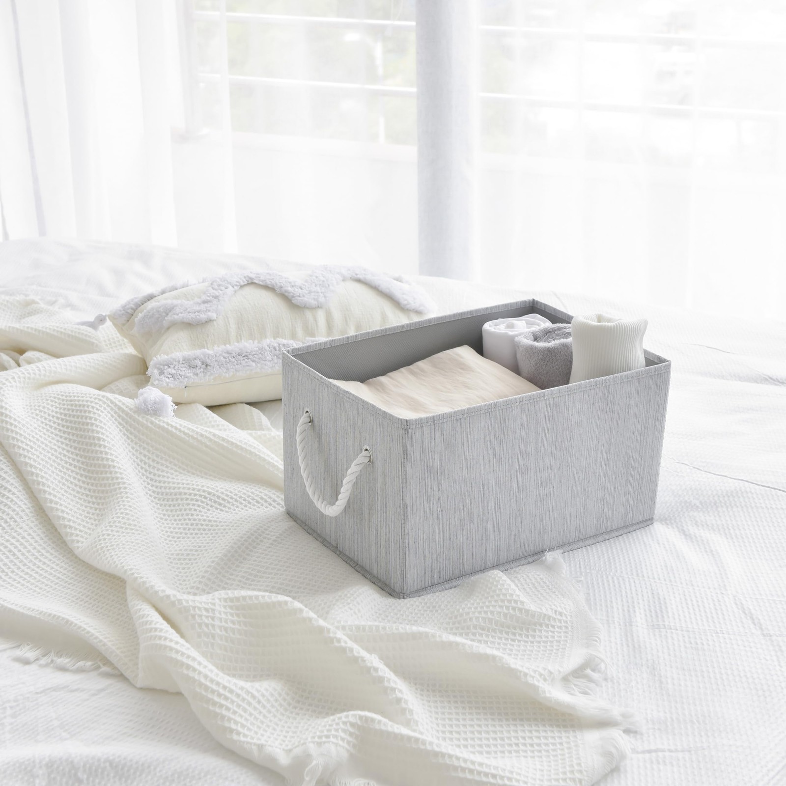 Storage Bins, 14.7"x 10.24"x 8.27" Storage Organizer, Collapsible Fabric Stor...