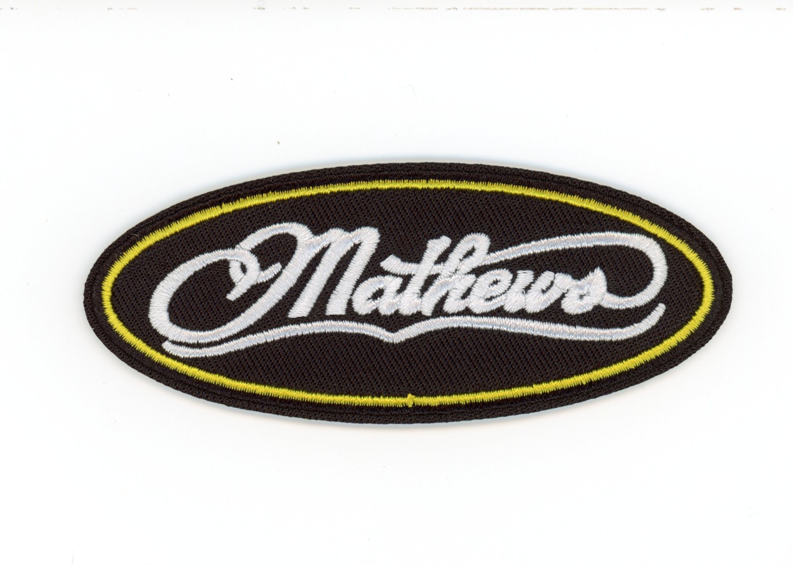 Embroidered Iron-On Patch Mathews Archery Logo Bowhunting Outdoor Badge Black