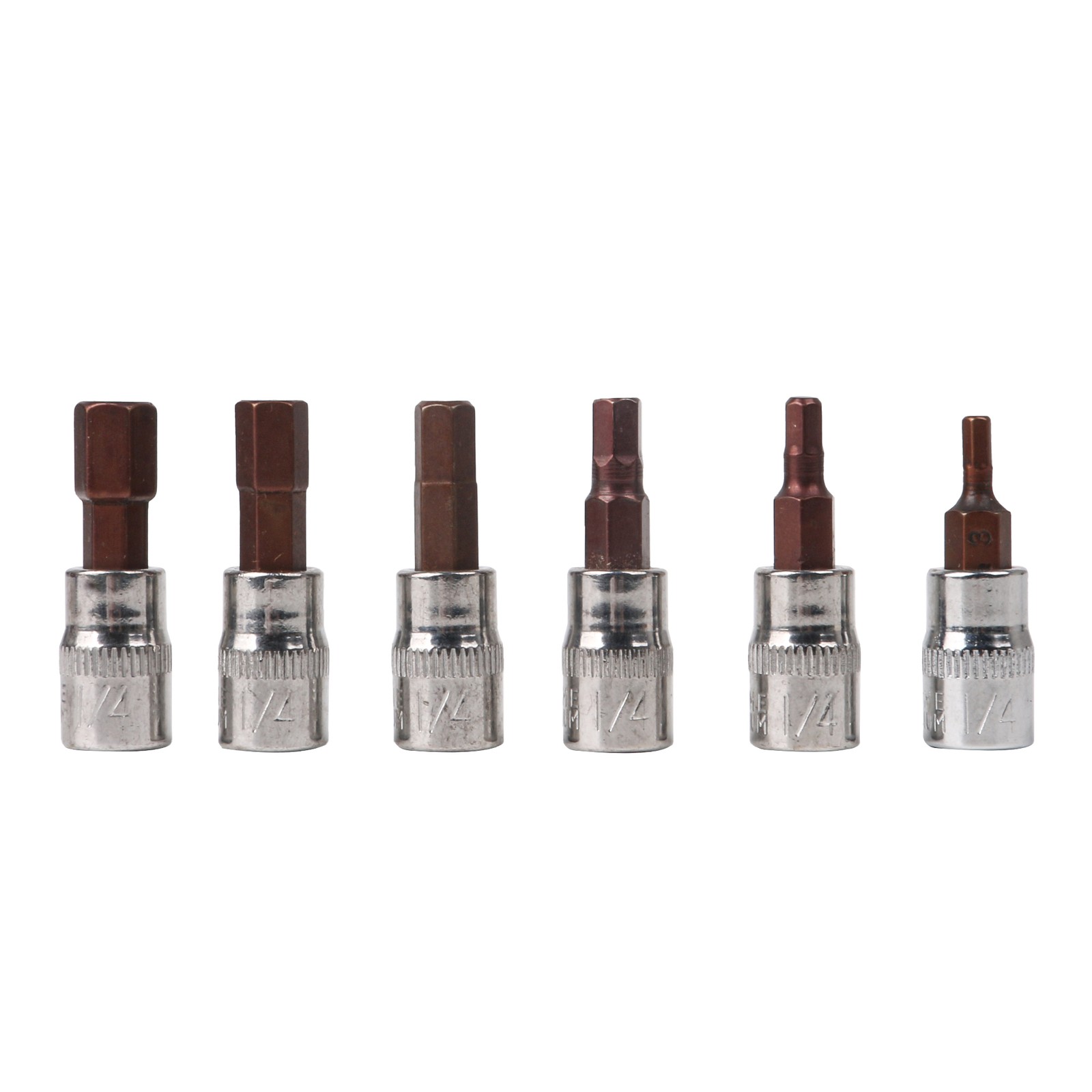 1/4 Metric Inner Hex Bit Sockets Sets HW3 HW4 HW5 HW6 HW7 HW8 Set of 6