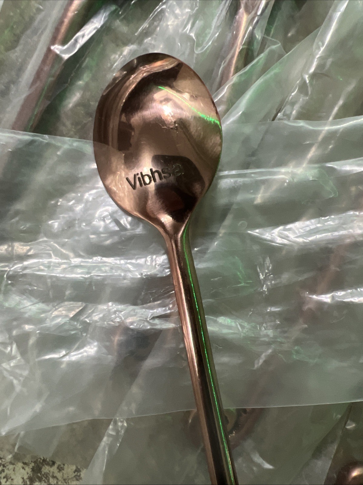 VIBHSA DESIGNER COPPER PLATED HANDCRAFTED TEASPOONS 6-PC SET