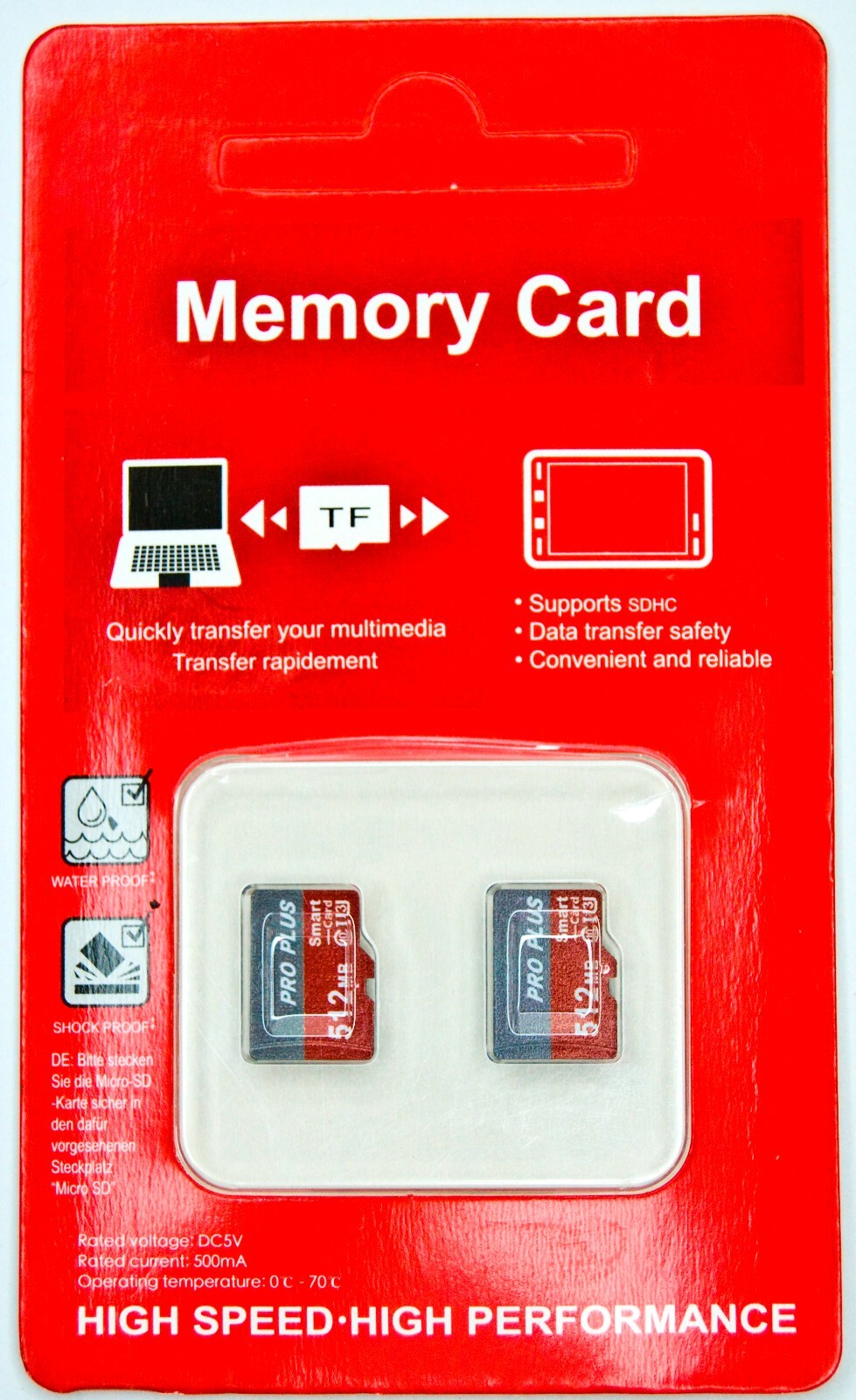 " 128MB 256MB 512MB Micro SD TF Memory Card ( 2 pcs pack with a adapter)