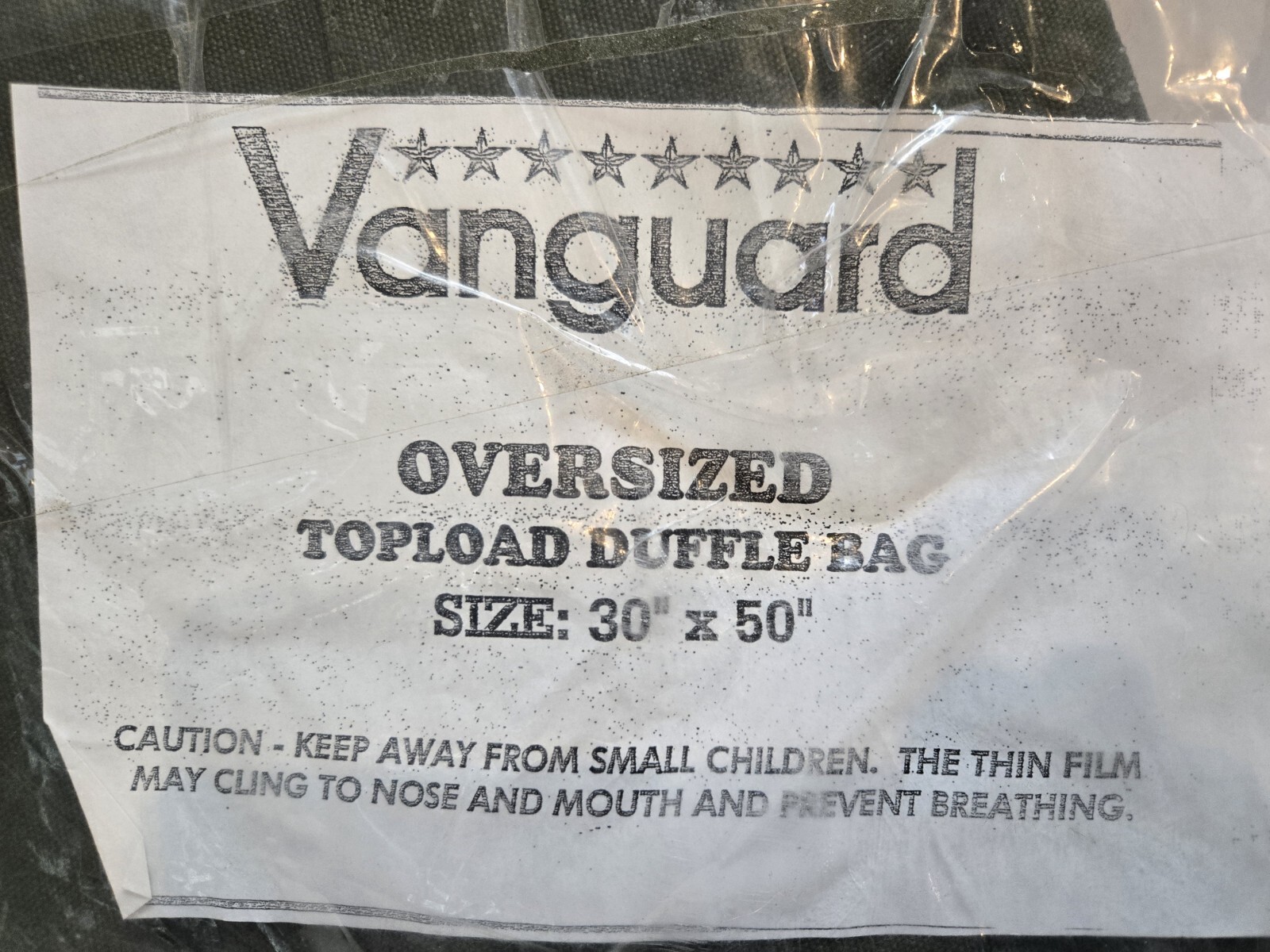 Vanguard Green Heavyweight Giant 30 x 50 Top Load Canvas Duffle Bag Marine Corps