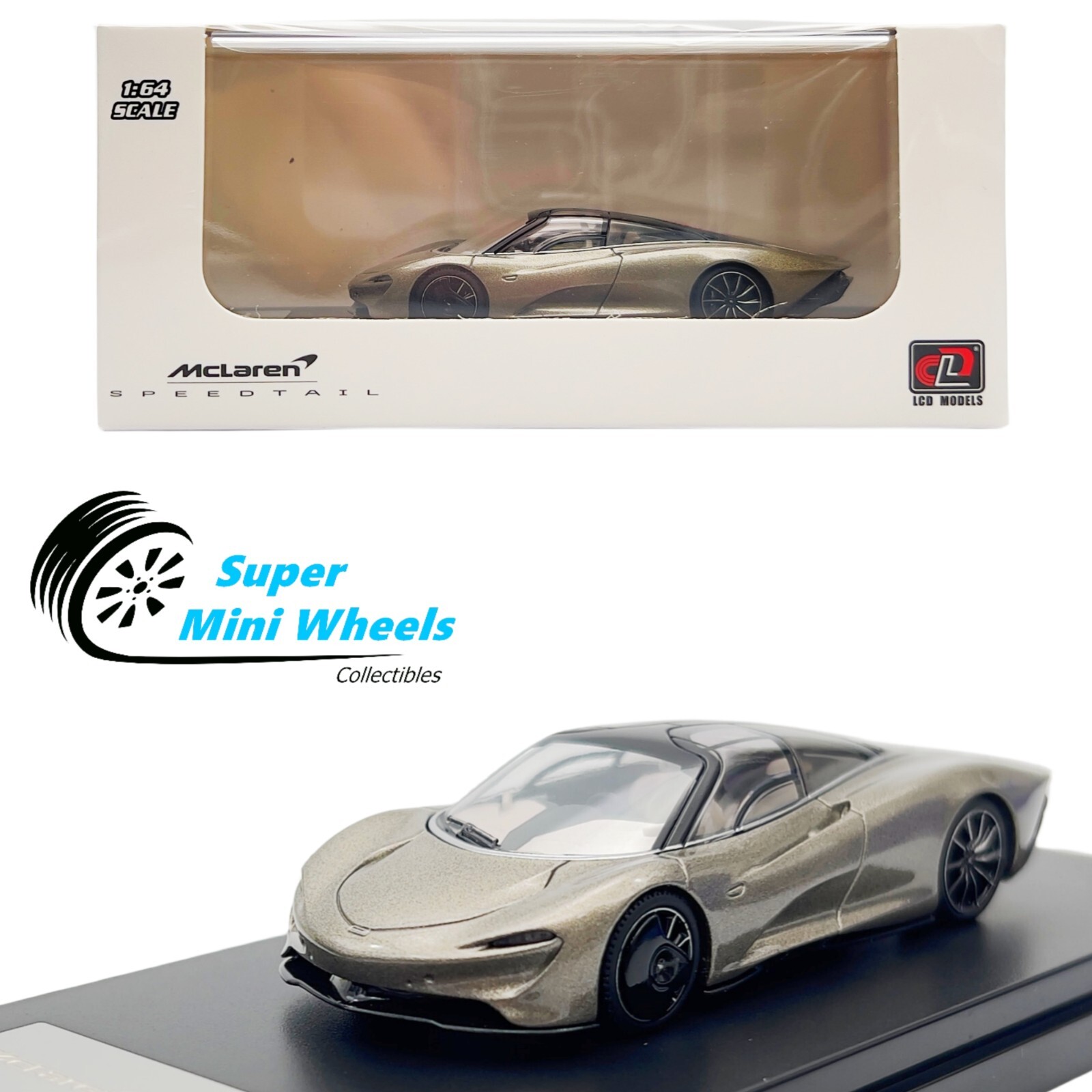 LCD Models 1:64 - McLaren Speedtail Gold - Diecast Model