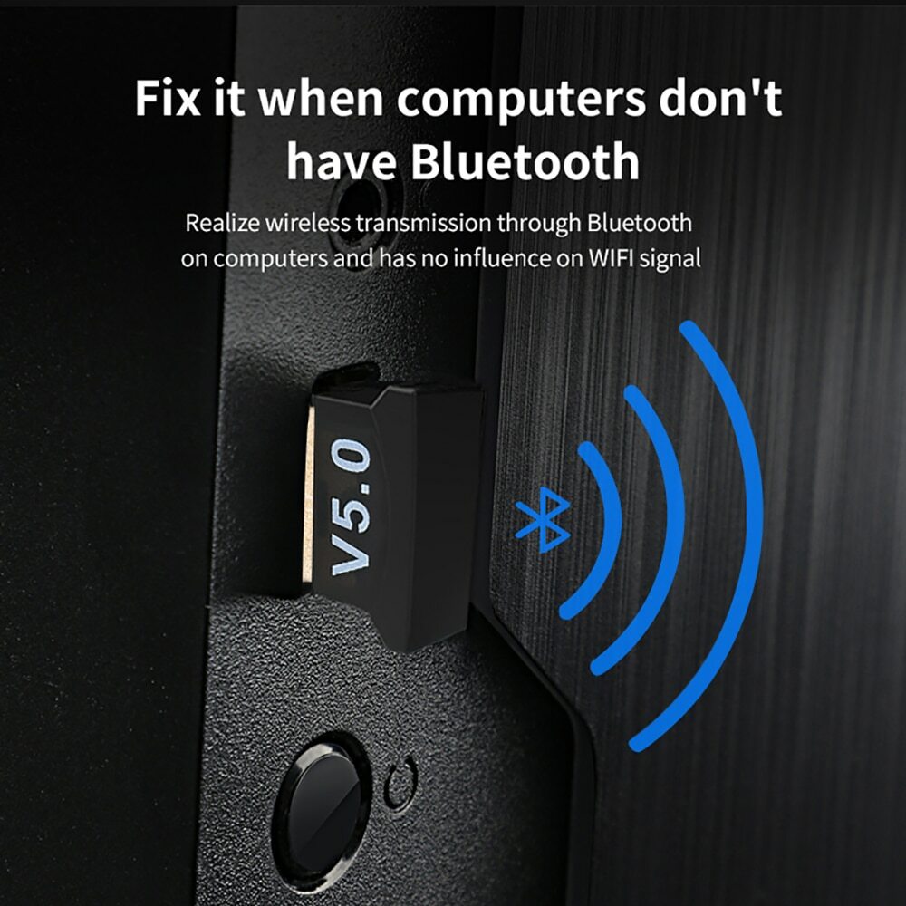 2pcs Wireless USB Bluetooth 5.0 Adapter Transmitter Receiver Audio PC Windows
