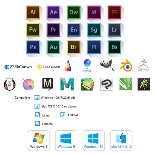 Drawing Tablet Graphics, M708 V2 Upgrade PC&Computer&Android Device,10x6 Inch