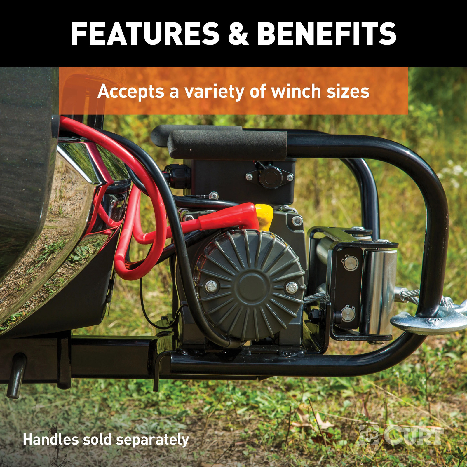 Curt Winch Mount for 2in Receiver Trailer Hitch-Mounted #31010
