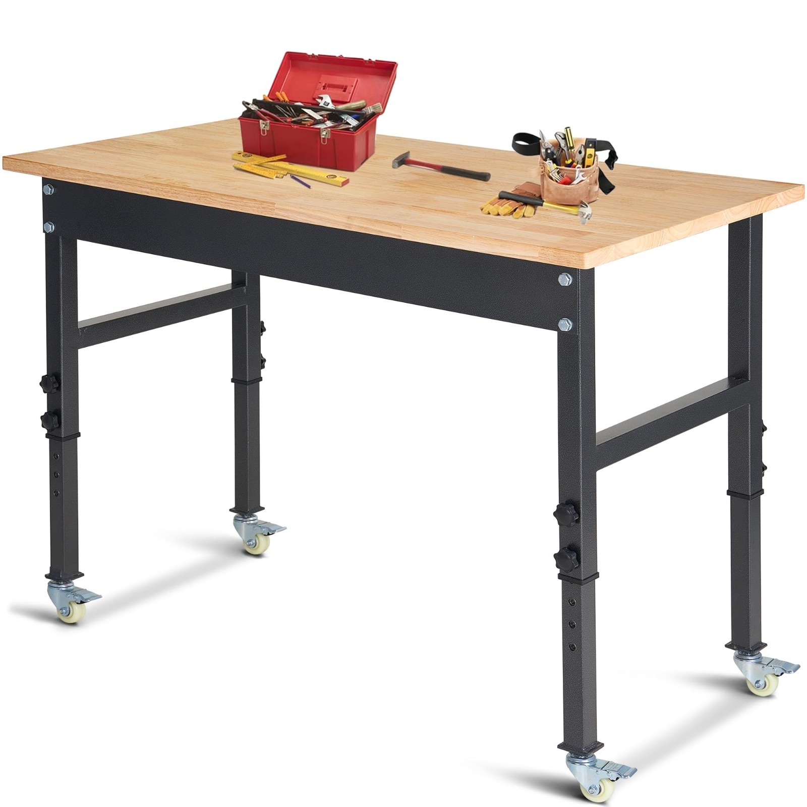 48"x 24"  Adjustable Work Bench, Workbench Heavy-Duty Work Table for Garage