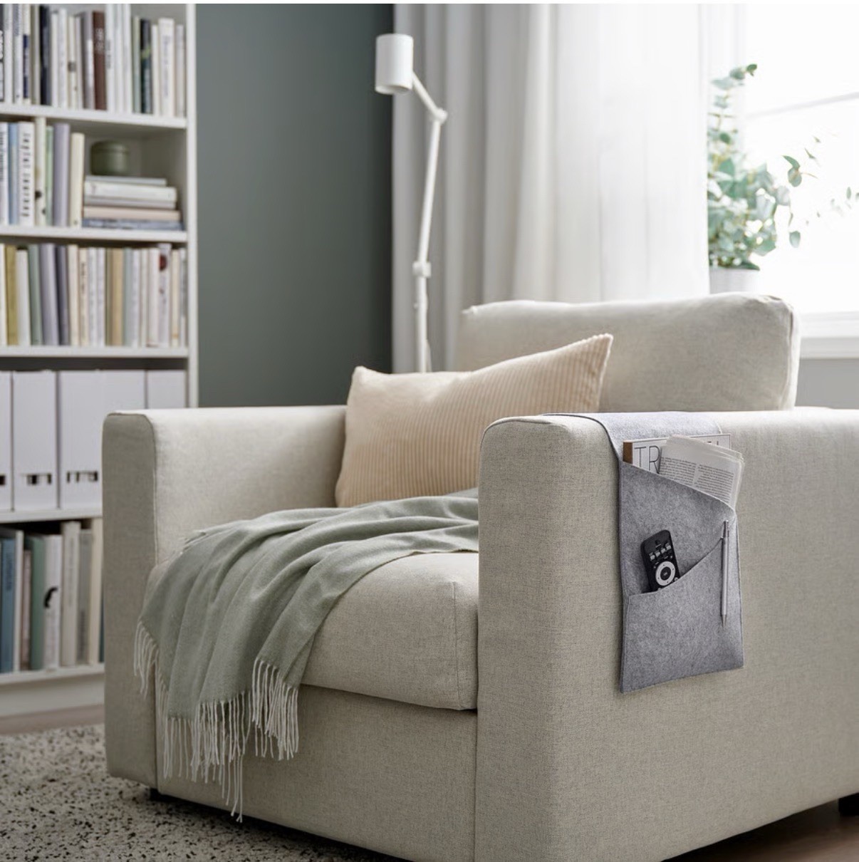 Ikea Silang Storage Pocket for Sofa Armrest Felt Organizer 37 ½" x 10" NEW