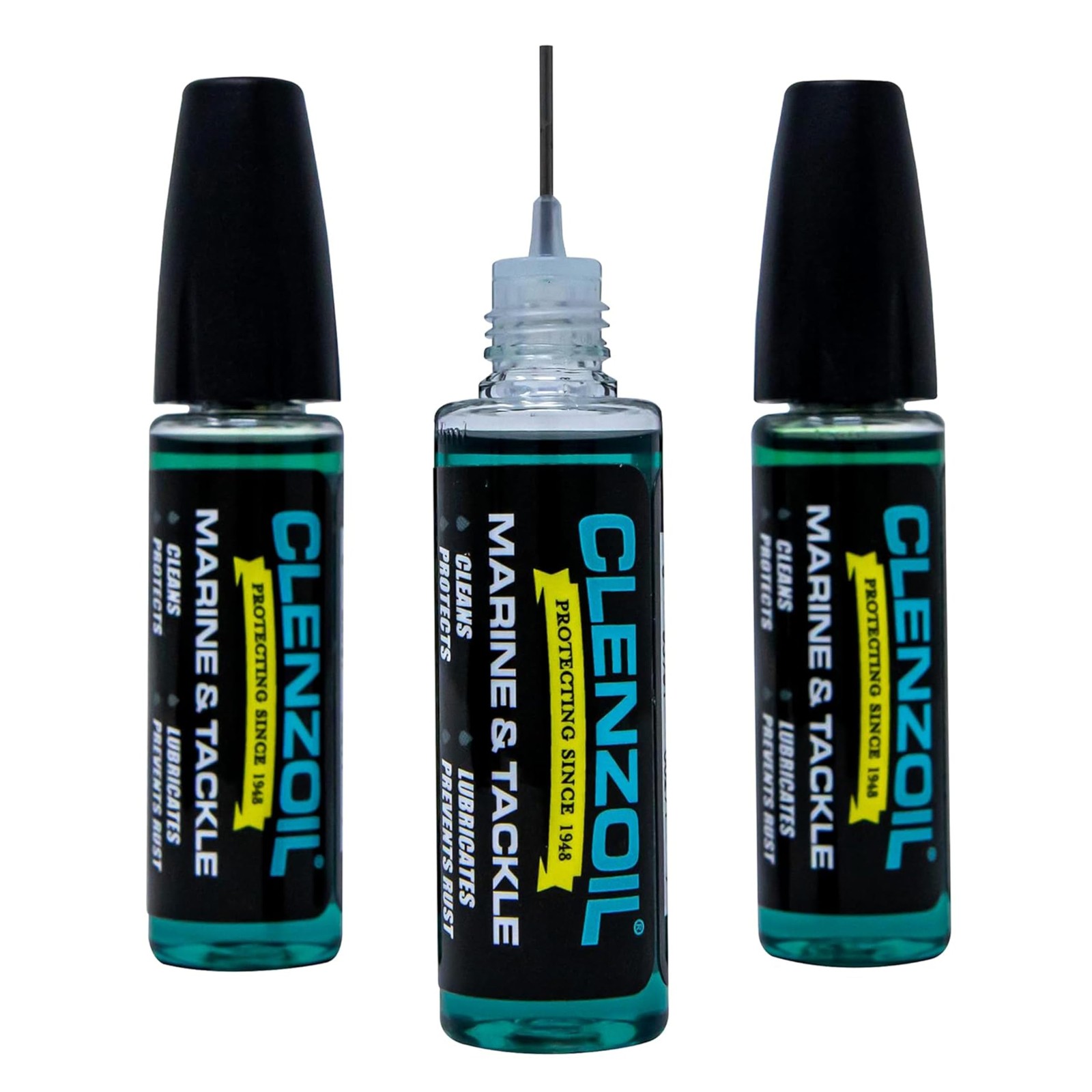 CLENZOIL Marine & Tackle - Fishing Gear Oil 0.5 oz Needle Oiler (3 Pack)