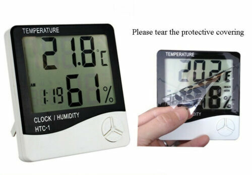 New Indoor Digital LCD Temperature Humidity Meter Clock Home Thermometer