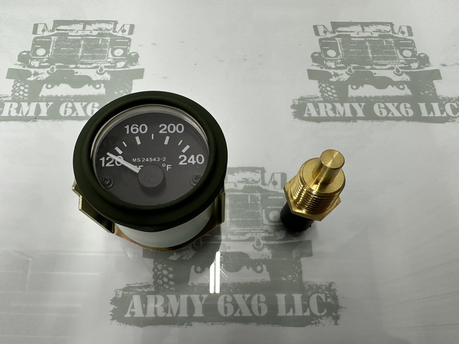 Temp Sending Unit And Gauge 24v M939 M35a2 M809 Ms2453-2 Ms24537-1