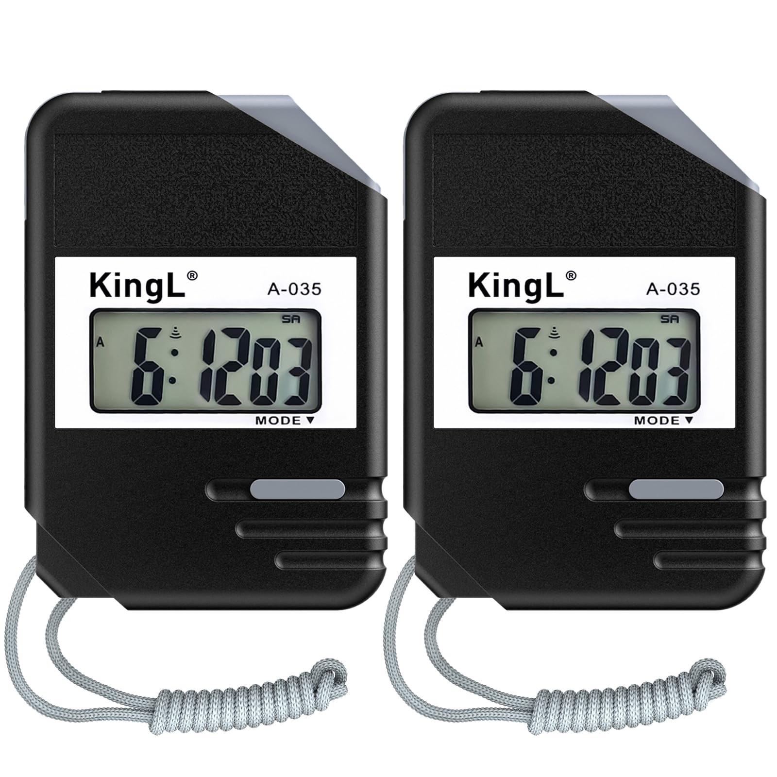 2 Pack Digital Stopwatch Timer with Large Display,Lap Split Mode, Waterproof ...